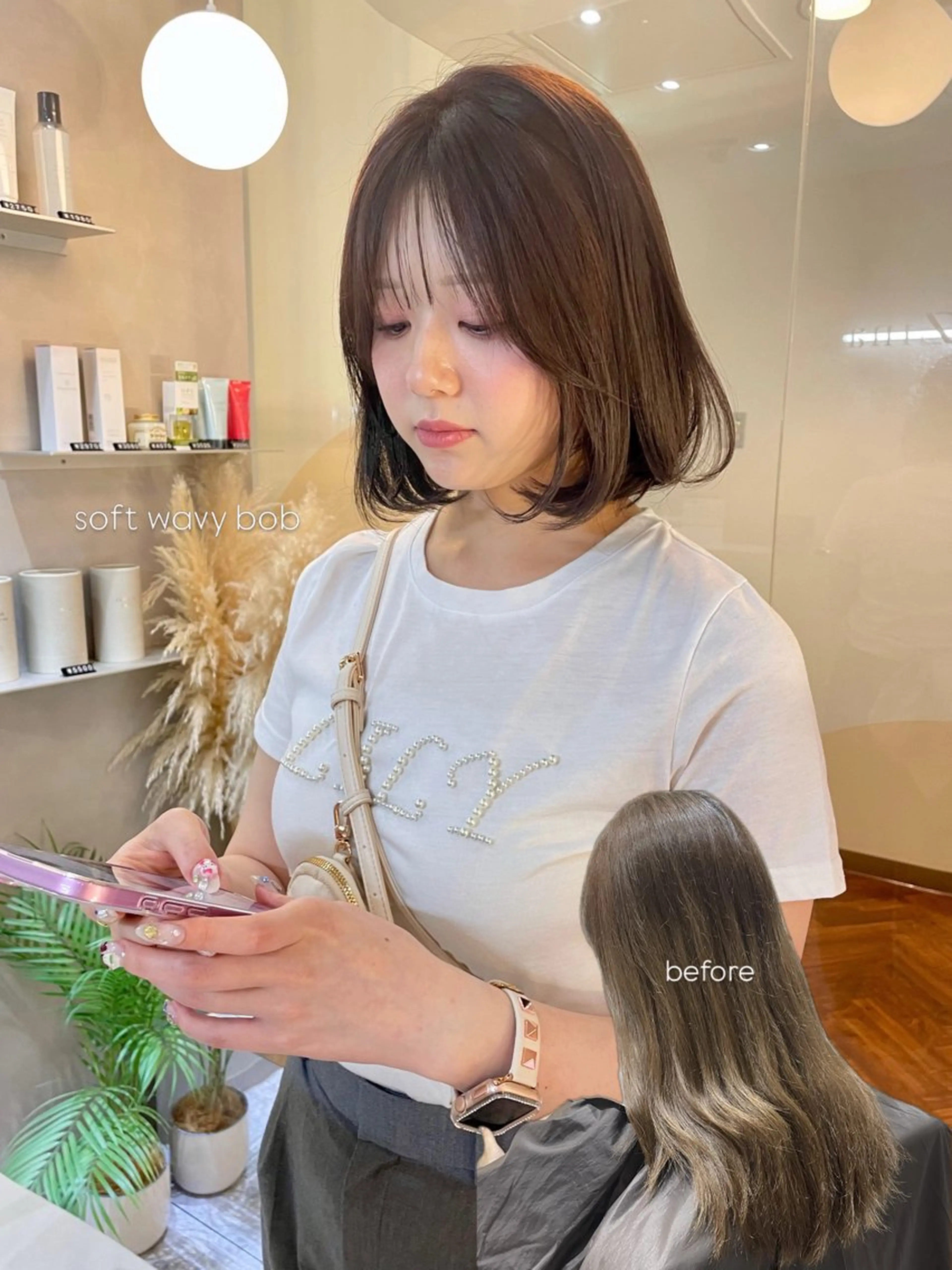 ミディアム カラー カット ヘアカラー トリートメント miya / 柔らかいhairのヘアスタイル
