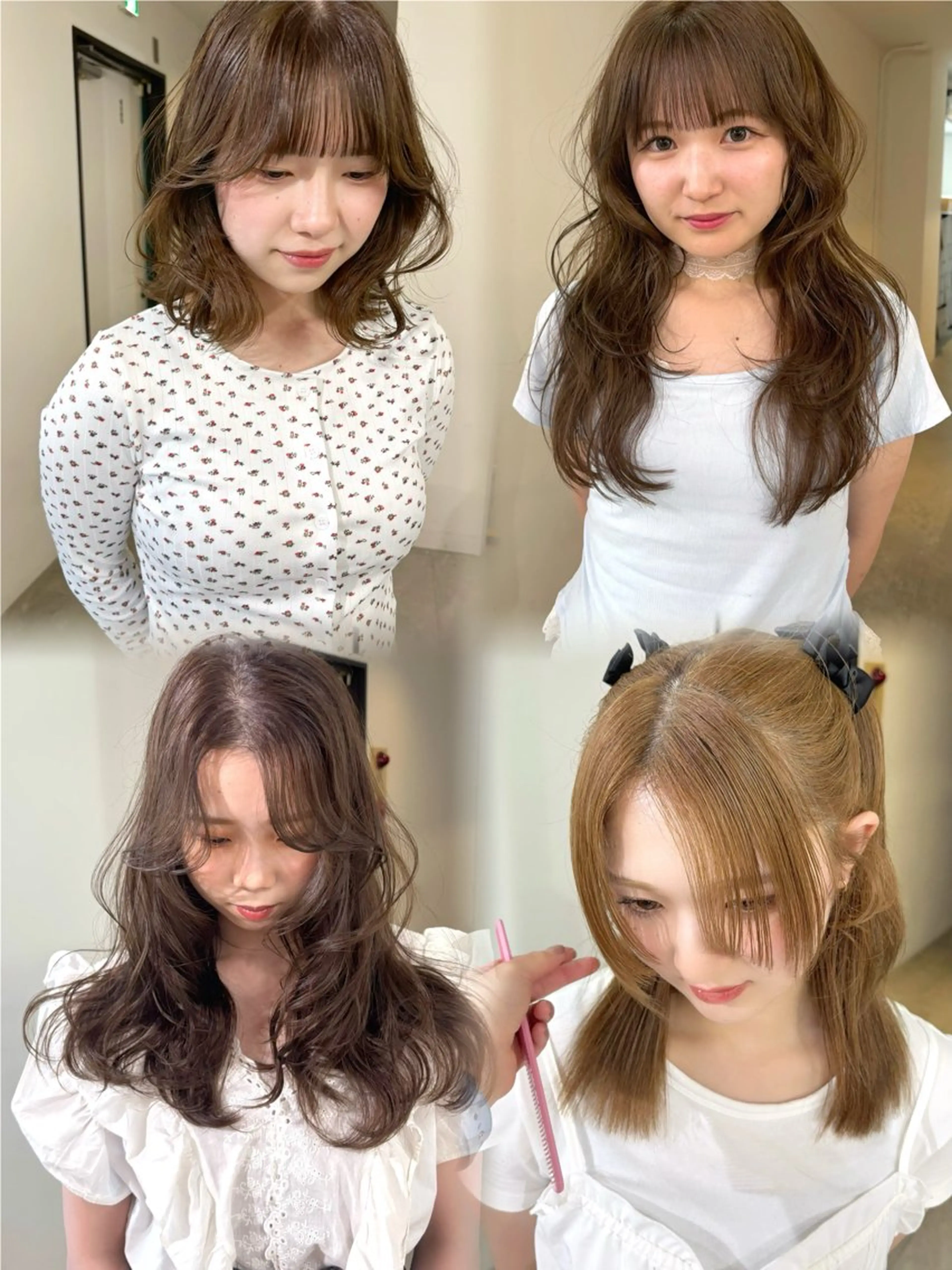 ロング カラー ブリーチ 透明感カラー ダブルカラー ブリーチなしカラー ヘアカラー mizuki/ピンク ベージュ.レイヤーのヘアスタイル