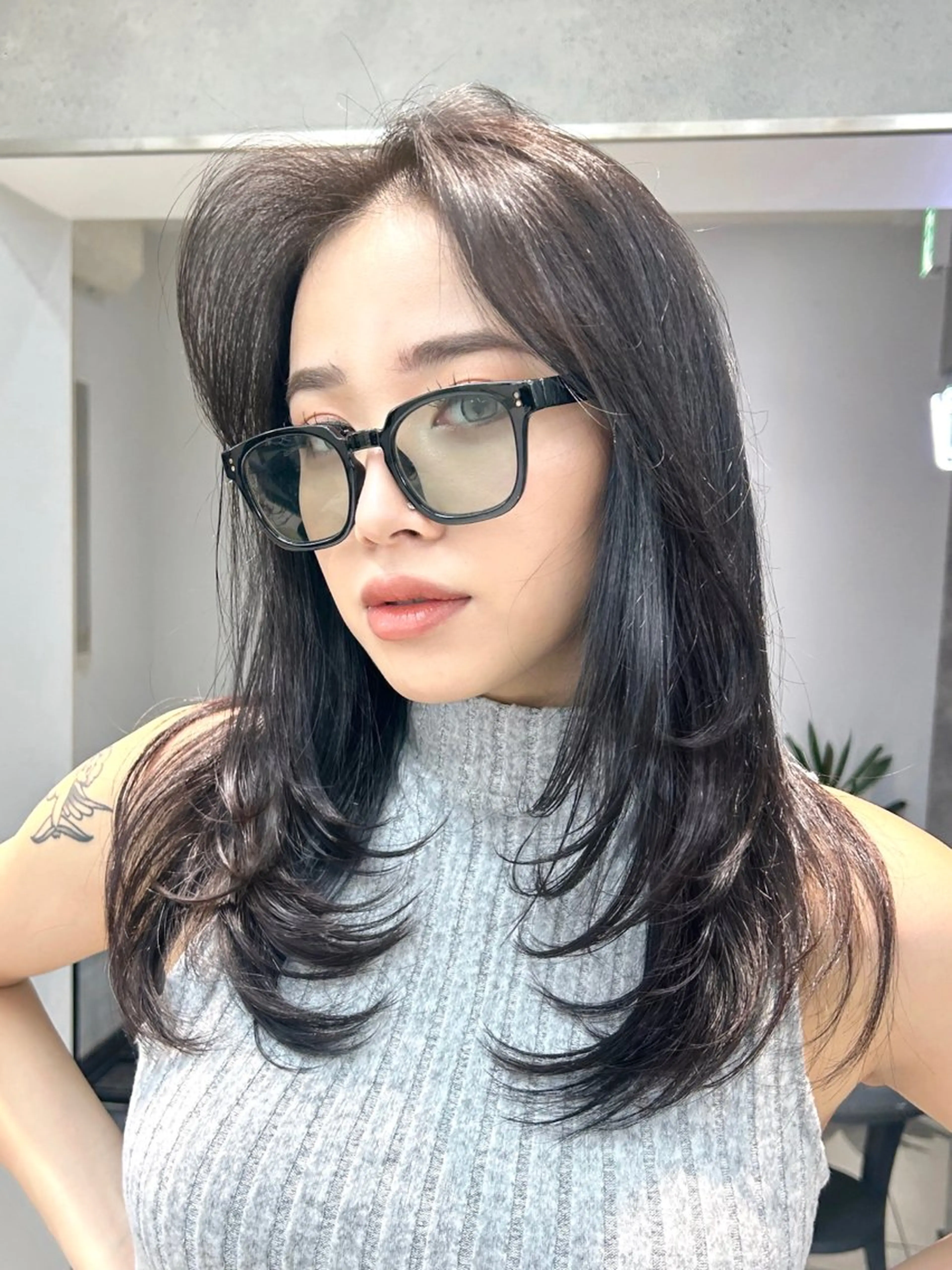 ミディアム くびれボブレイヤー 渋谷/kougaのヘアスタイル