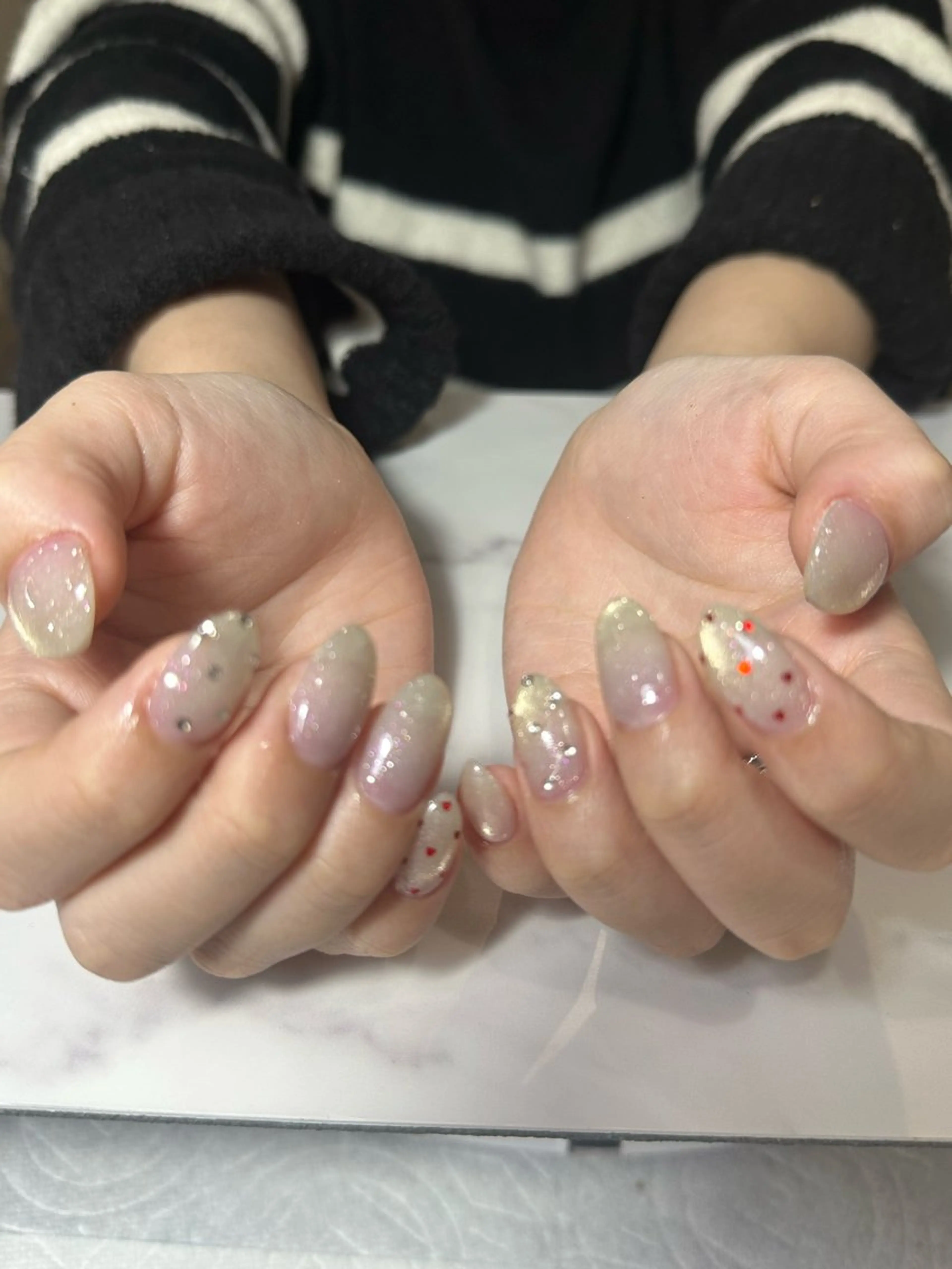 ネイル ハート マグネットネイル ハンドネイル hirari 大分府内町ネイルのネイルデザイン