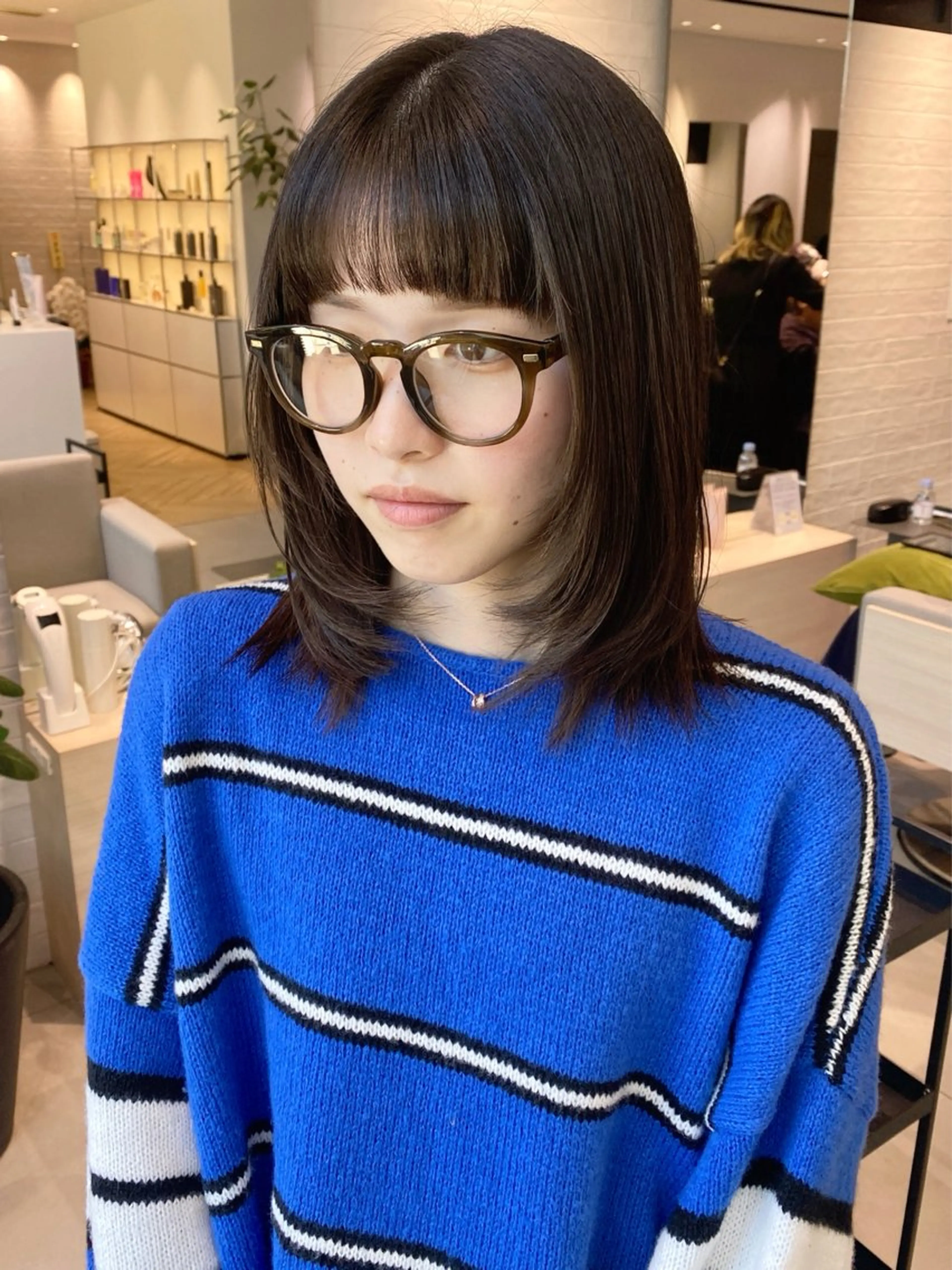 ミディアム カラー ブラウンカラー ヘアカラー トリートメント 銀座/韓国レイヤー/ 艶カラー🍓原田侑依のヘアスタイル