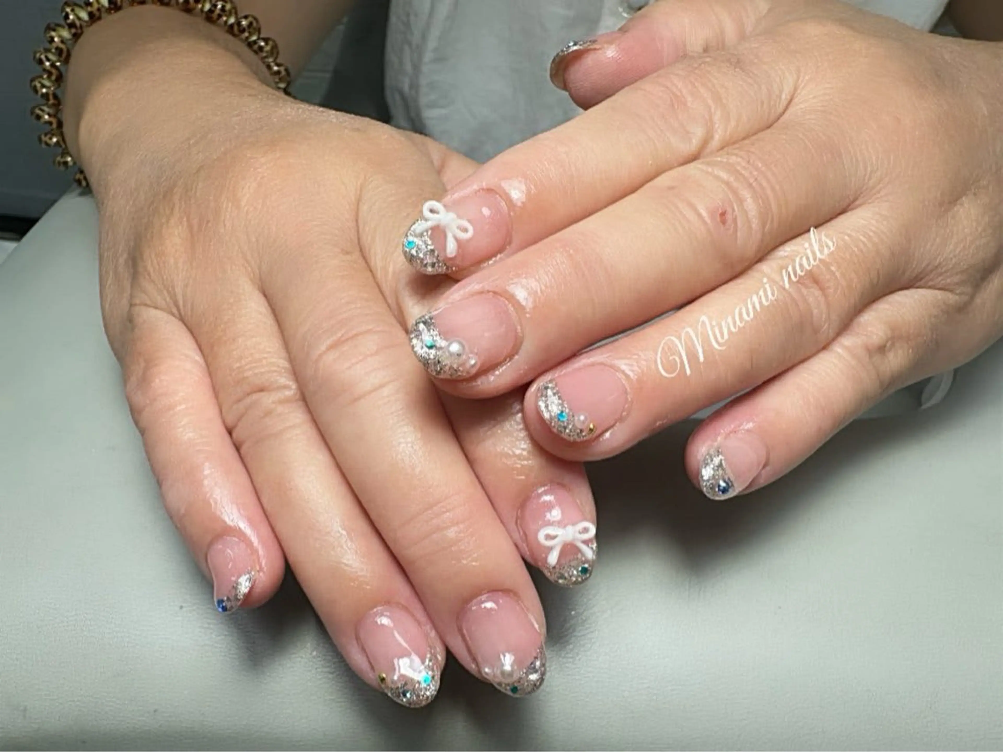 ネイル アートネイル オーロラネイル ガーリー キラキラネイル 韓国ネイル Minami Nailsのネイルデザイン