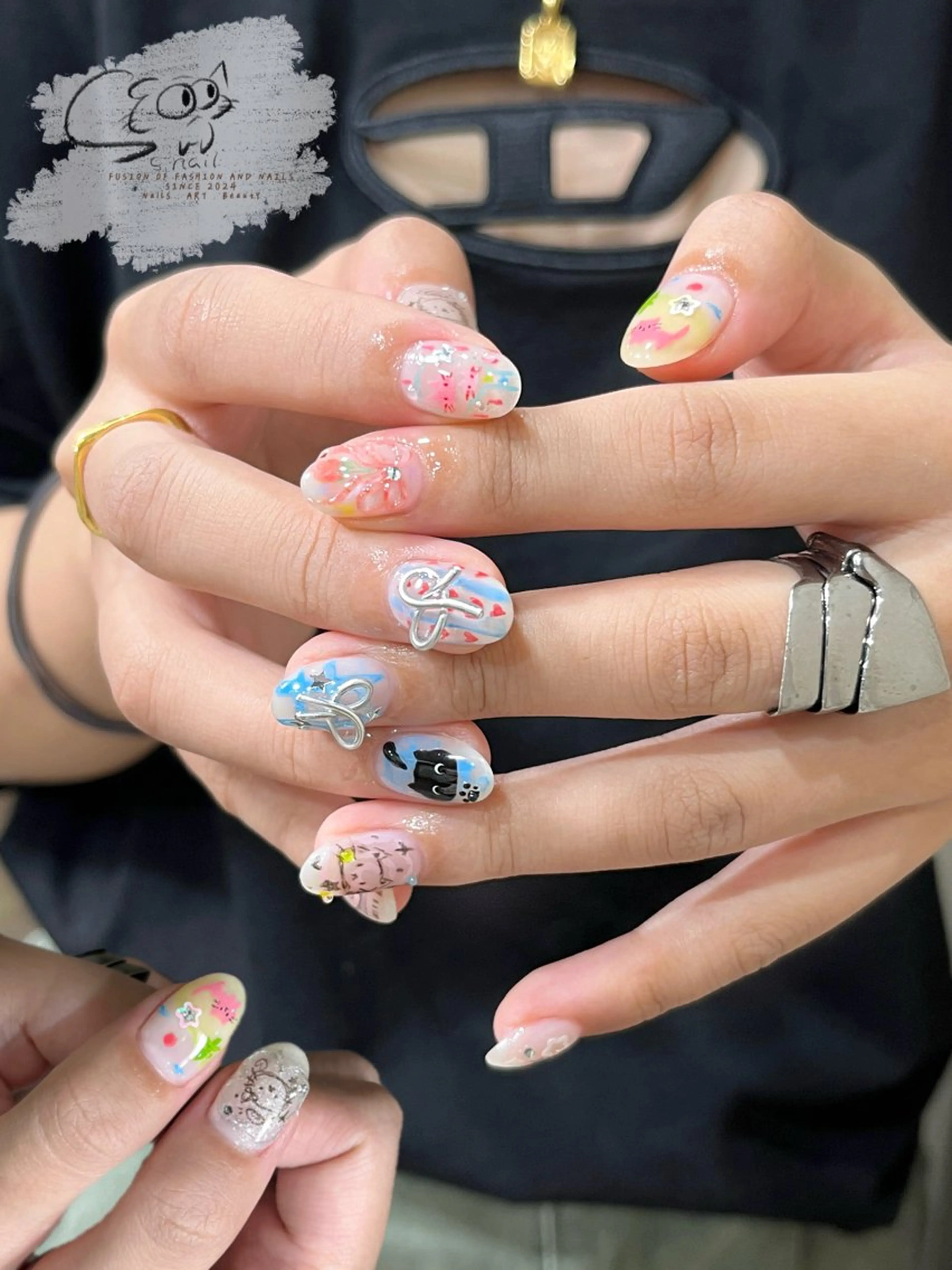 ネイル チークネイル フレンチネイル グラデーション マグネットネイル ワンカラーネイル S.nail _のネイルデザイン