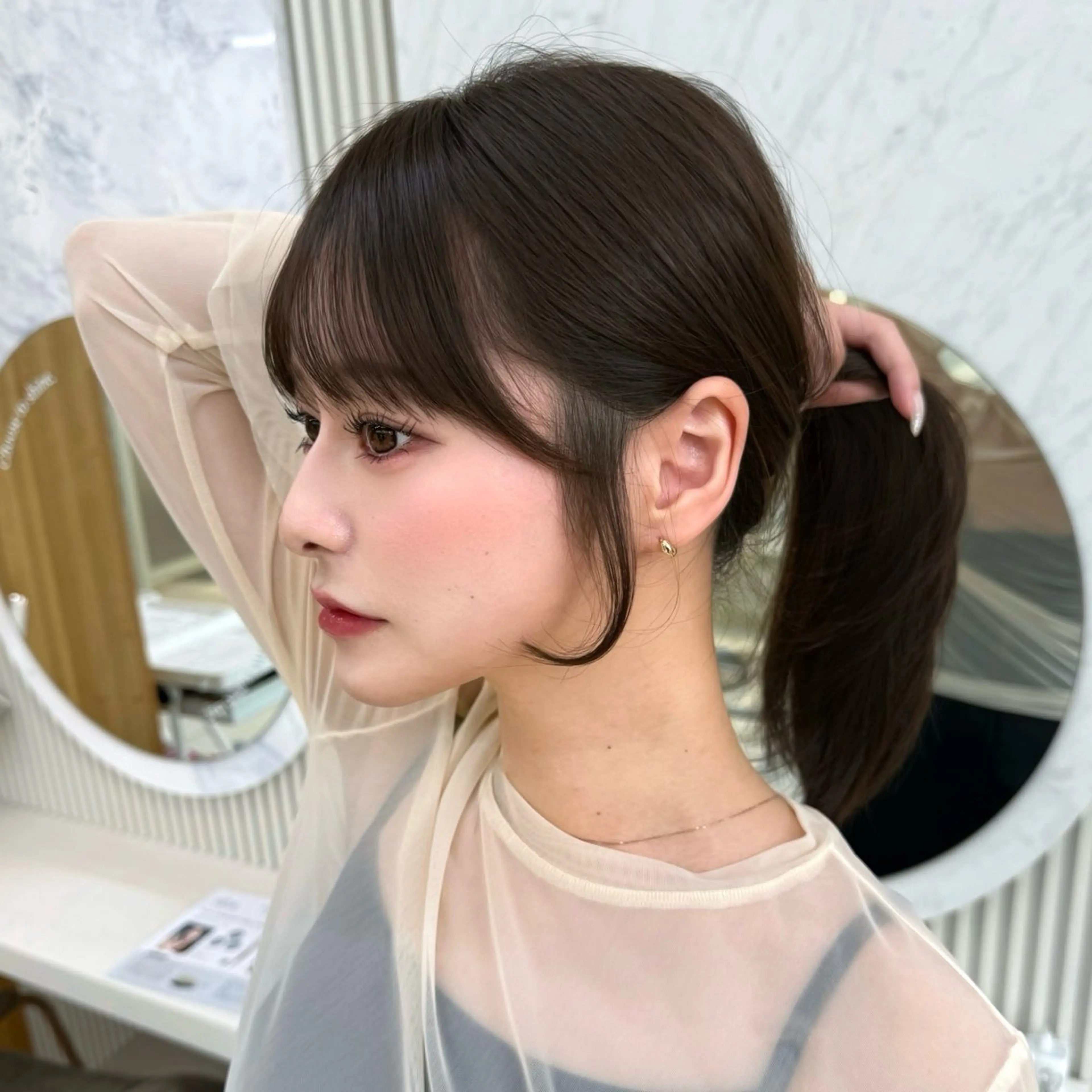 ミディアム カラー カット 似合わせレイヤー/ 透明感カラーのヘアスタイル