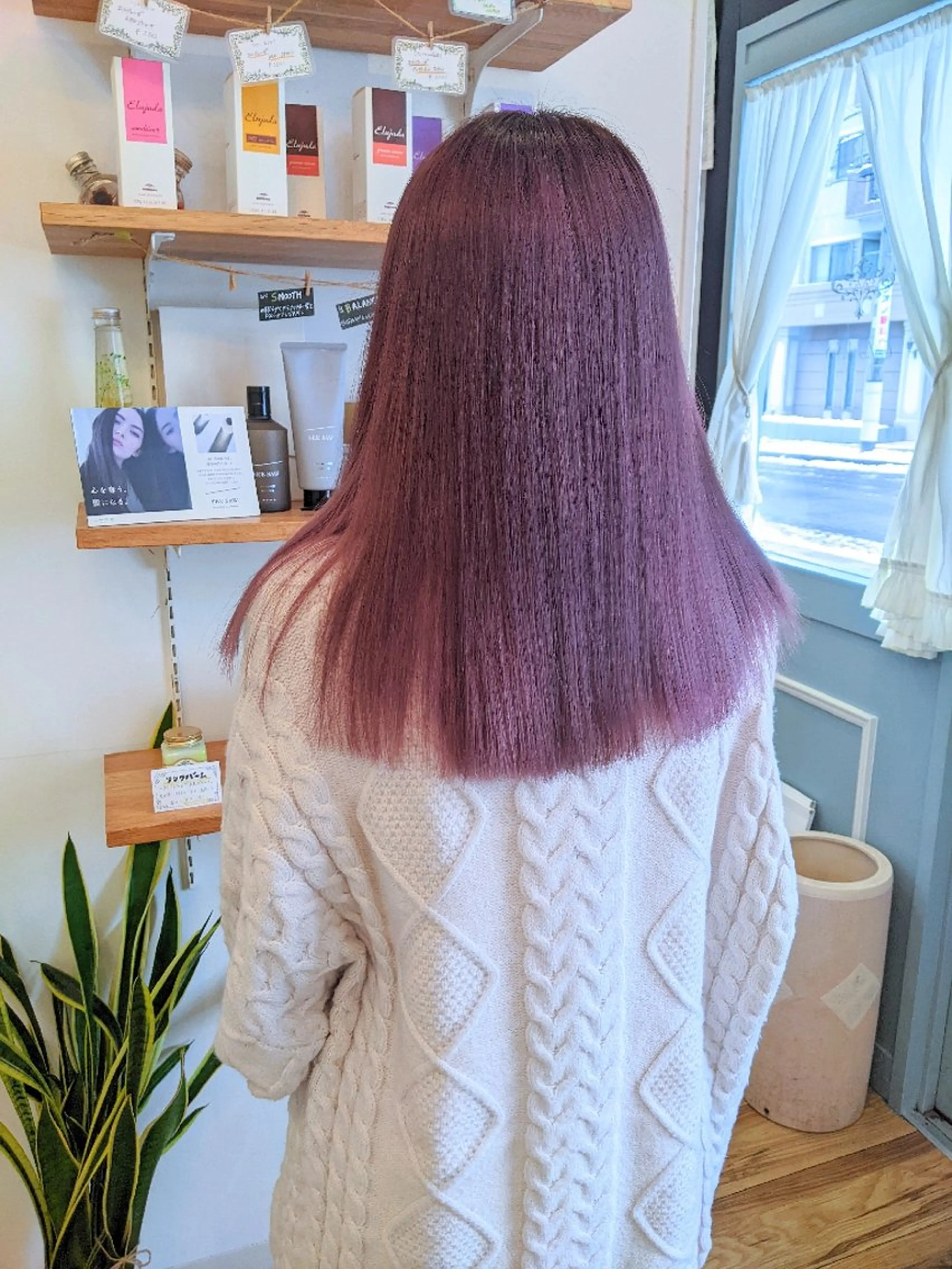 カラー ロング ラベンダーカラー ラベンダーピンク ピンクカラー ヘアカラー 【泉中央】CLASS 中村のマツエク・マツパデザイン