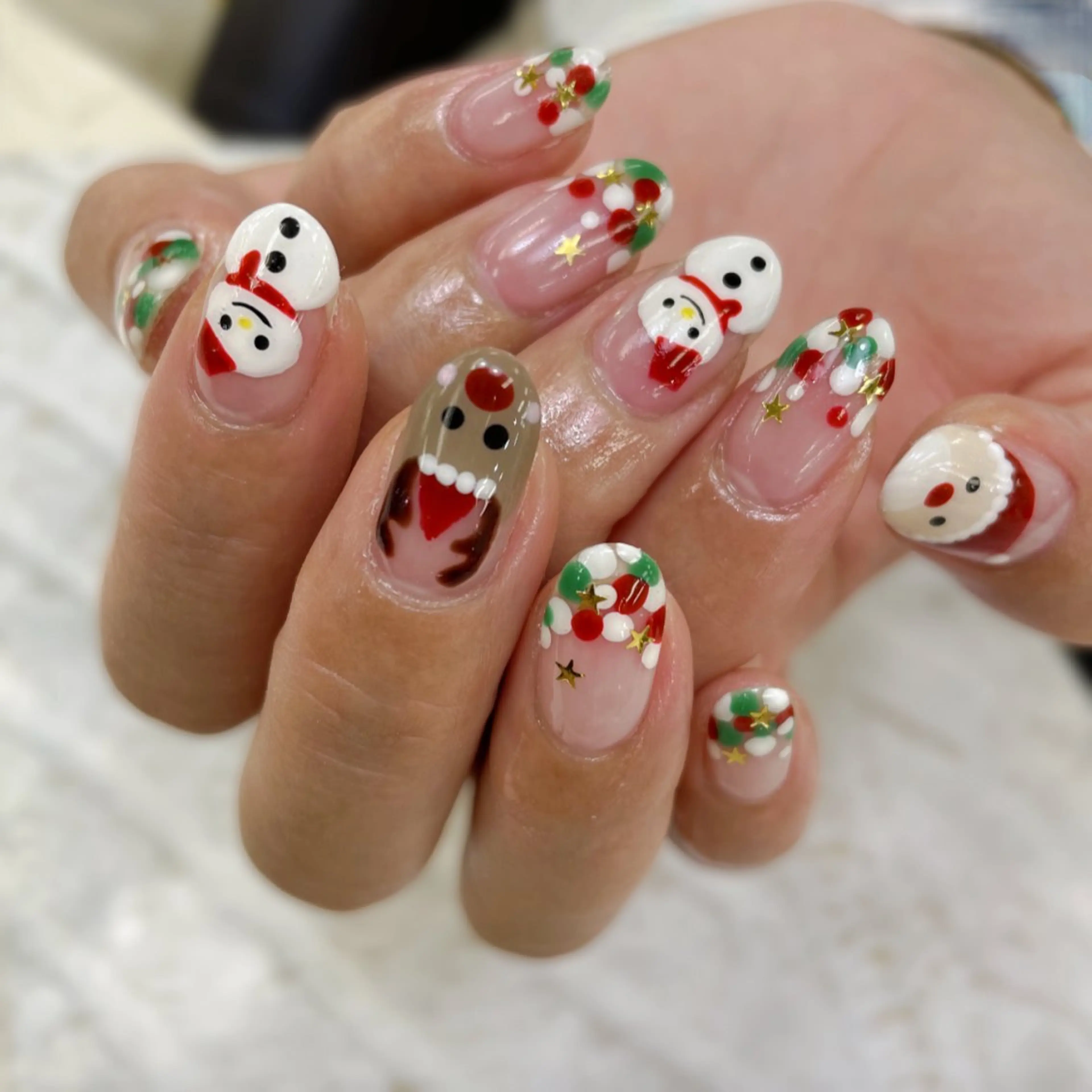 ネイル ジェルネイル 冬ネイル クリスマス ハンドネイル NAIL MOONのネイルデザイン