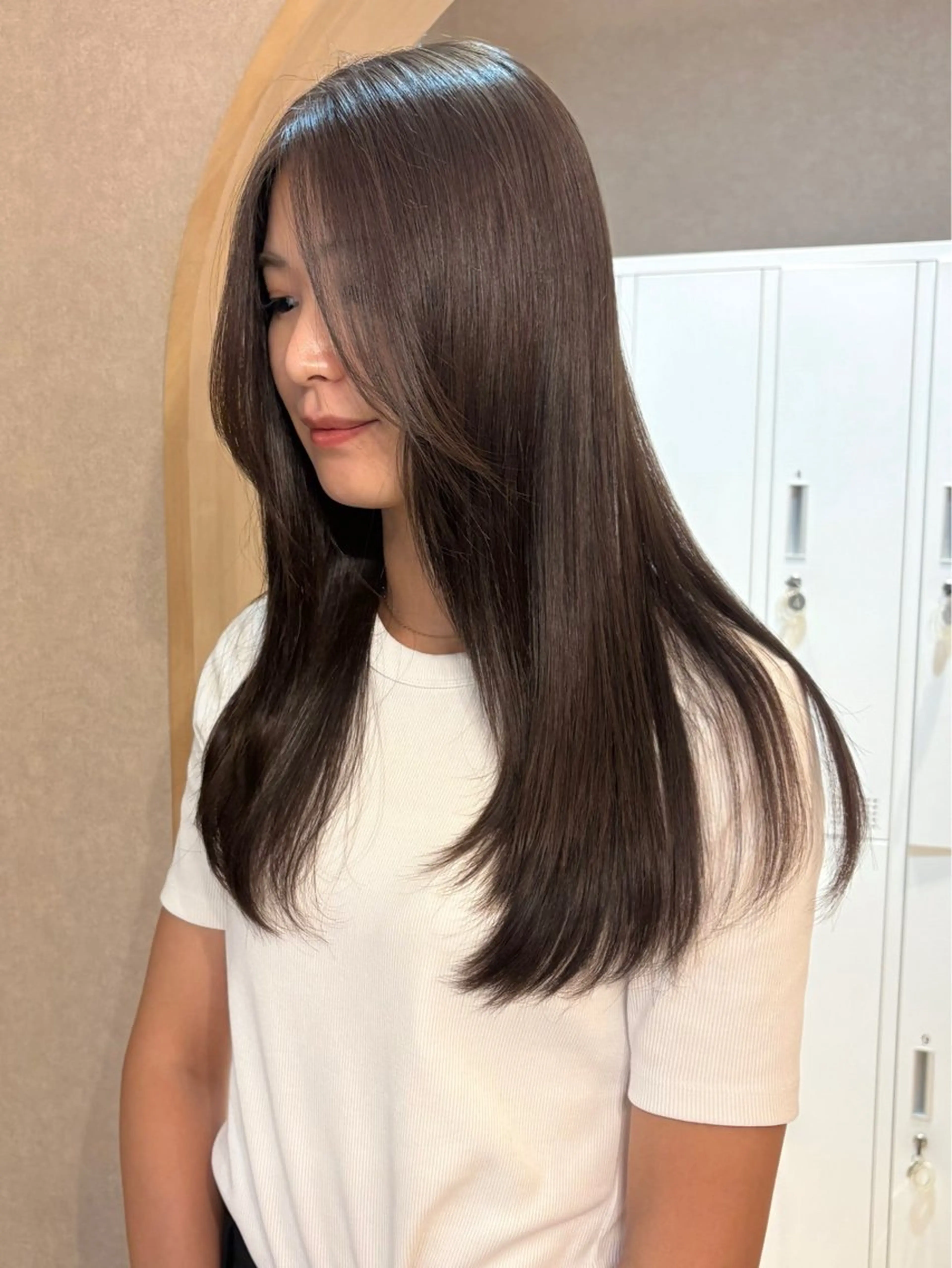 セミロング カット ヘアカラー トリートメント 似合わせ/ベージュ /レイヤー/りほ🤍のヘアスタイル