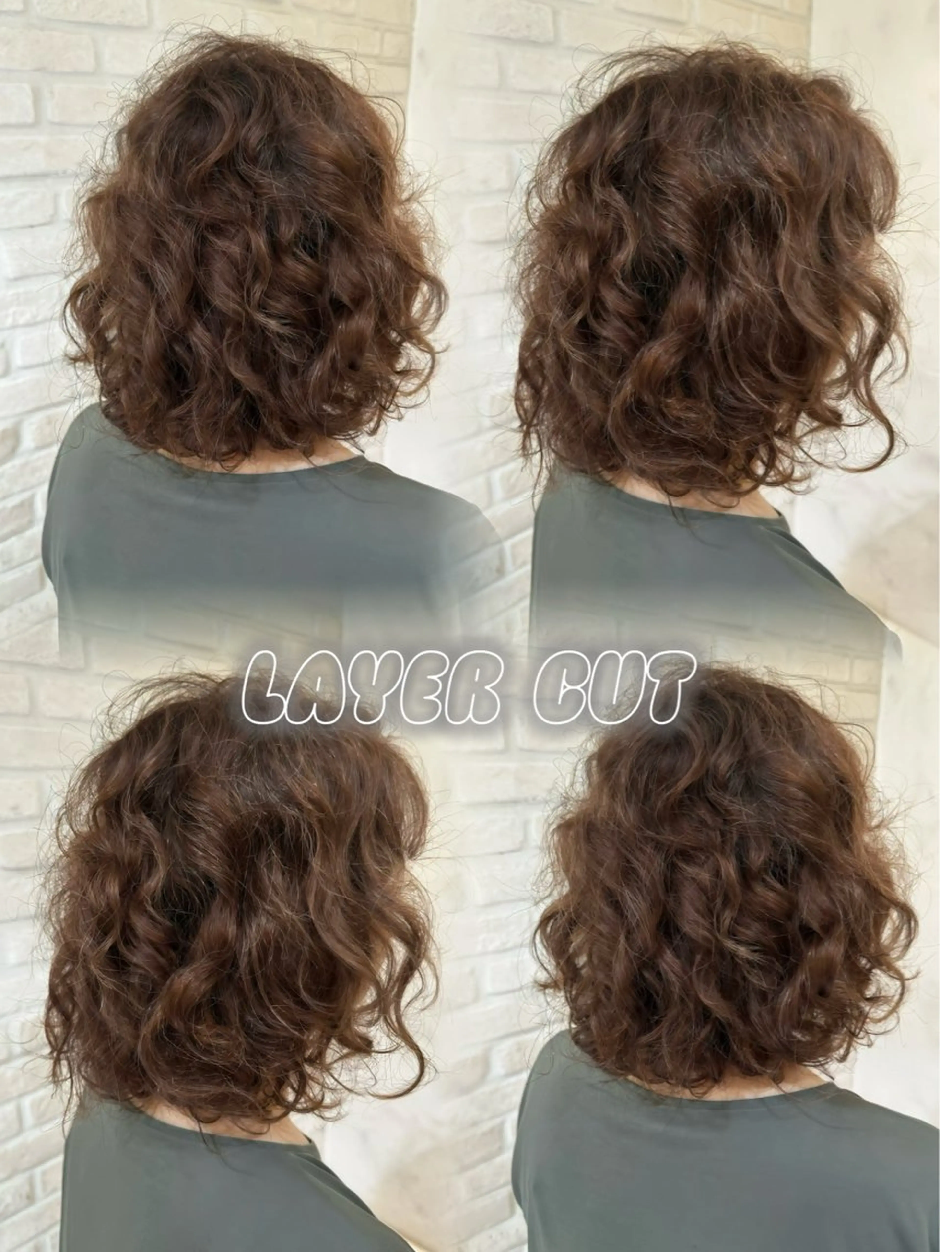 ミディアム ミディアムパーマ くせ毛 レイヤーカット ︎︎☁🧺チヒロ モデル募集🧺︎︎☁のヘアスタイル