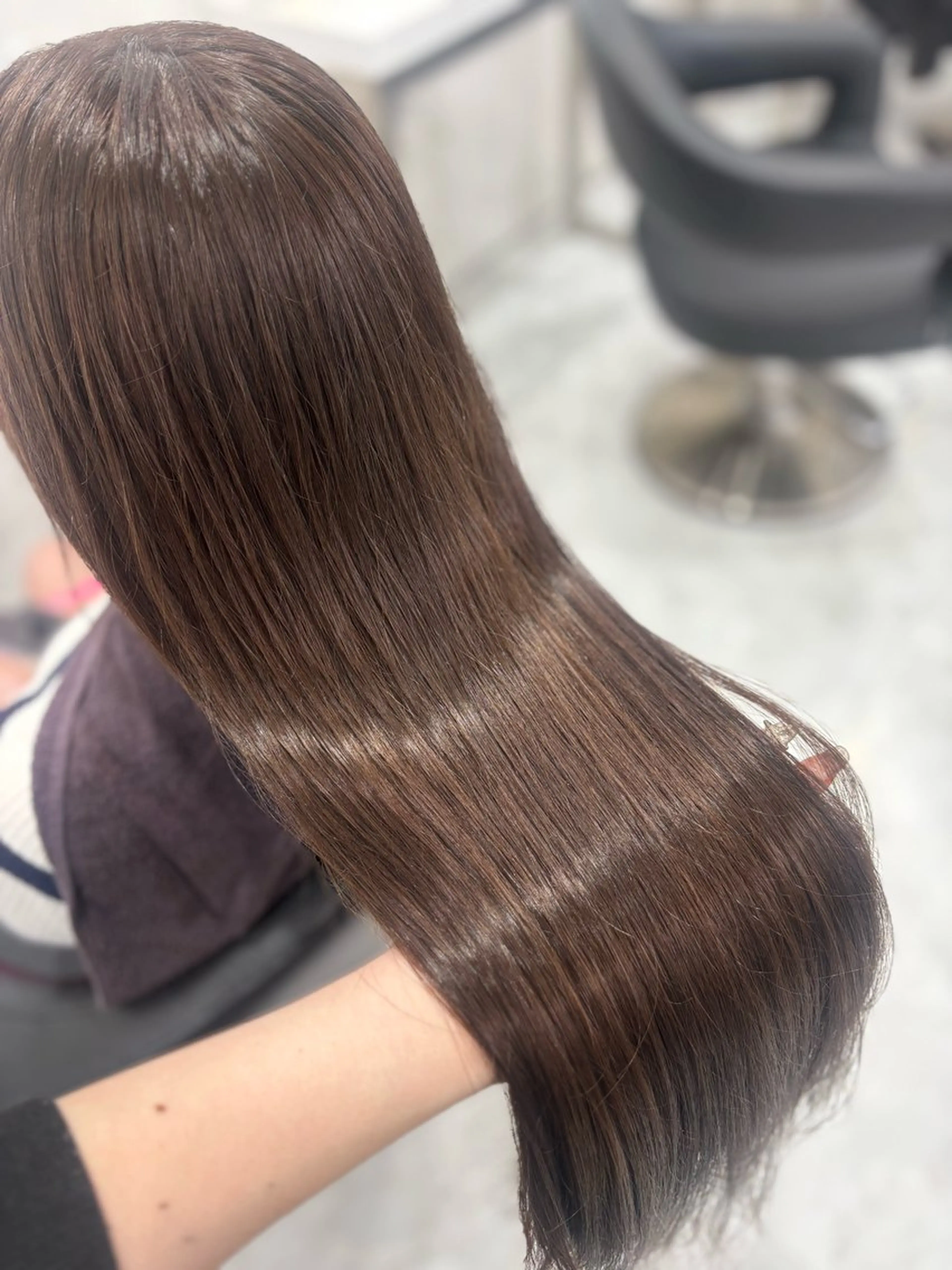 ロング ヘアカラー トリートメント ヘアセット まろっと艶感ブラウン ベージュ🤍まなかのヘアスタイル