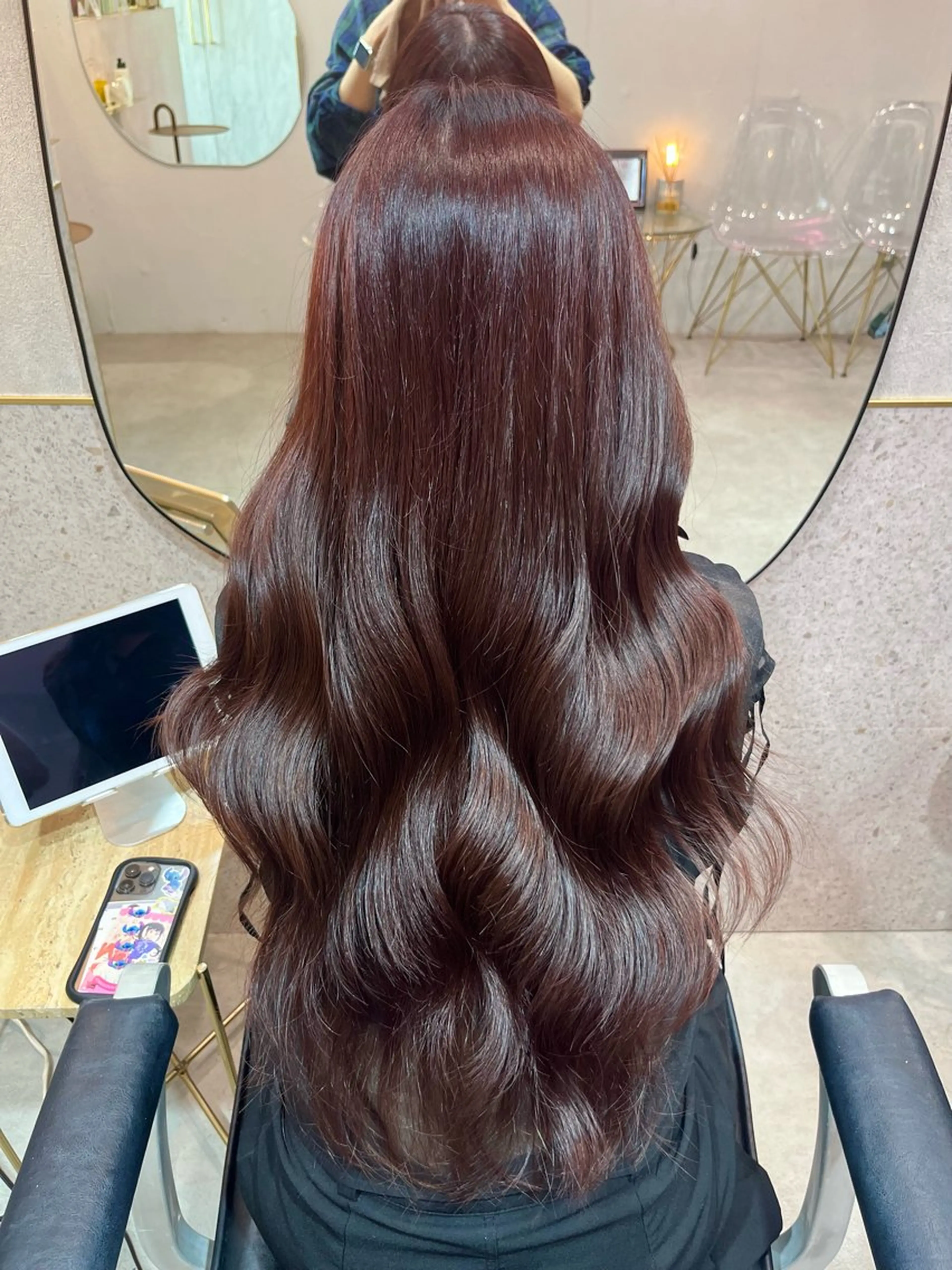 ロング カット ヘアカラー トリートメント 暖色カラー/新宿/韓 国風レイヤー鮫島志穂のヘアスタイル