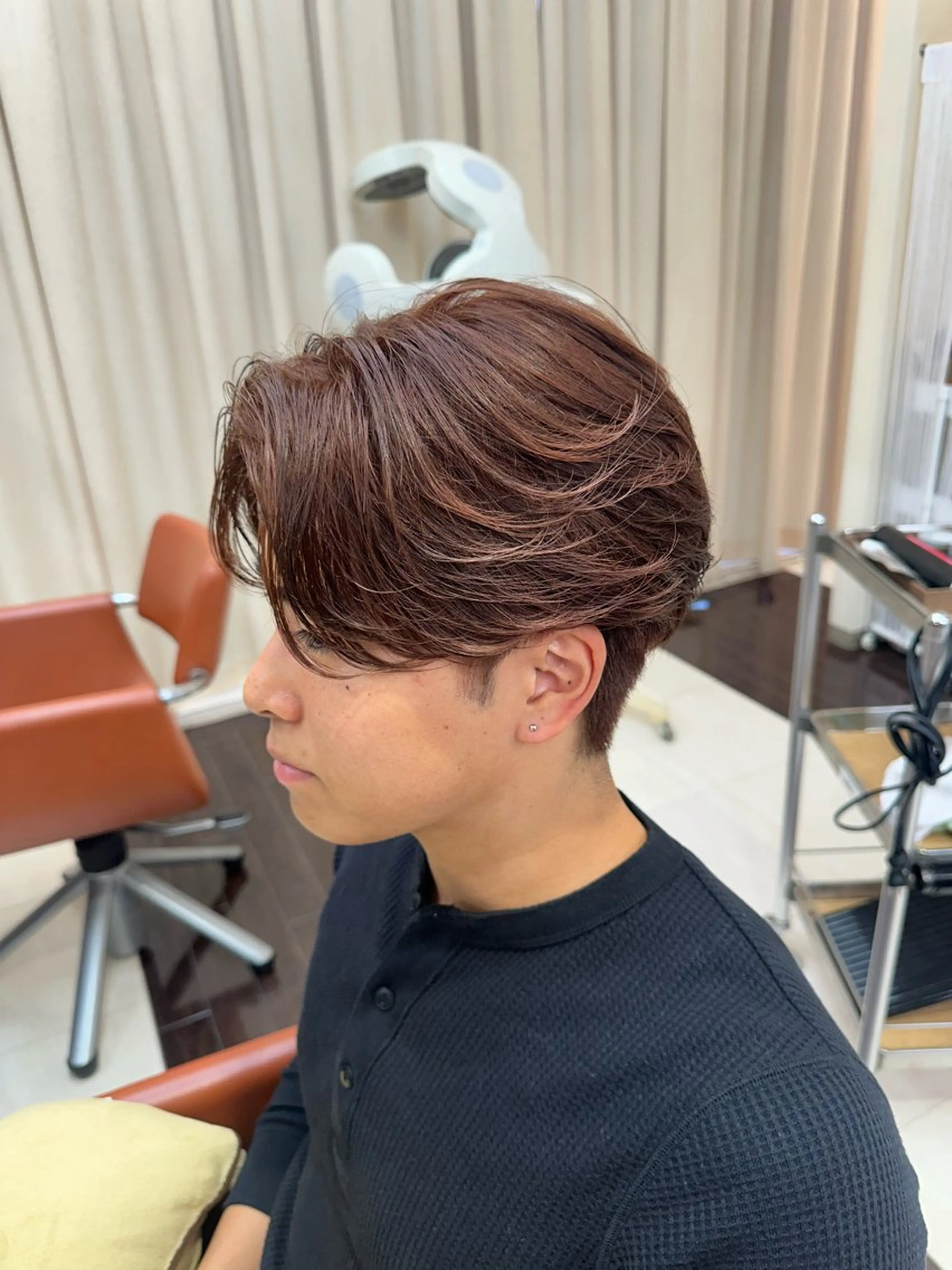 ショート カラー パーマ メンズ センターパート メンズパーマ ニュアンスパーマ カット ヘアカラー 毎月230人担当/ メンズヘア/清和武虎のヘアスタイル