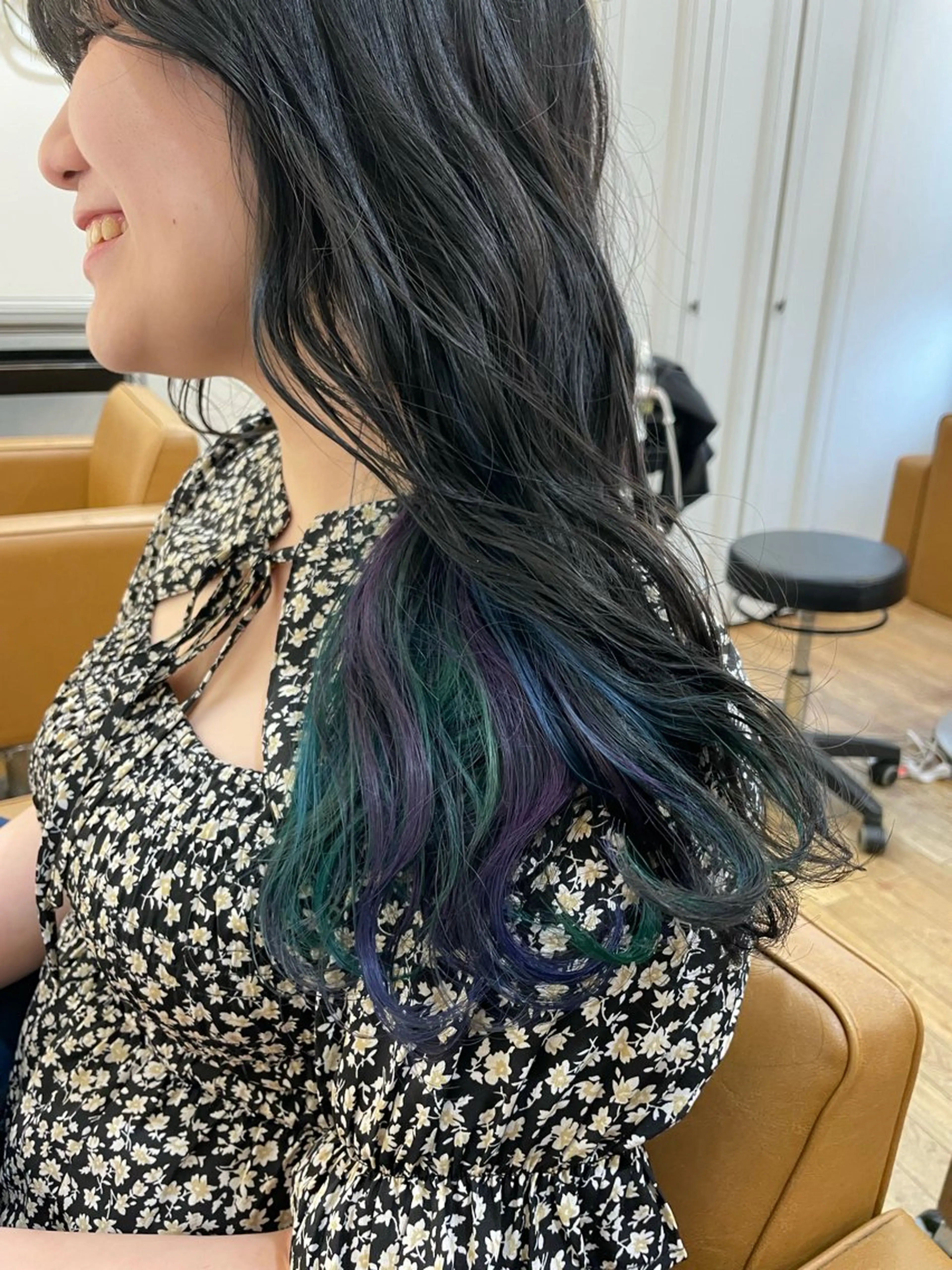 セミロング ヘアカラー トリートメント ブリーチ毛矯正.髪質 改善.髪にドラマをのヘアスタイル