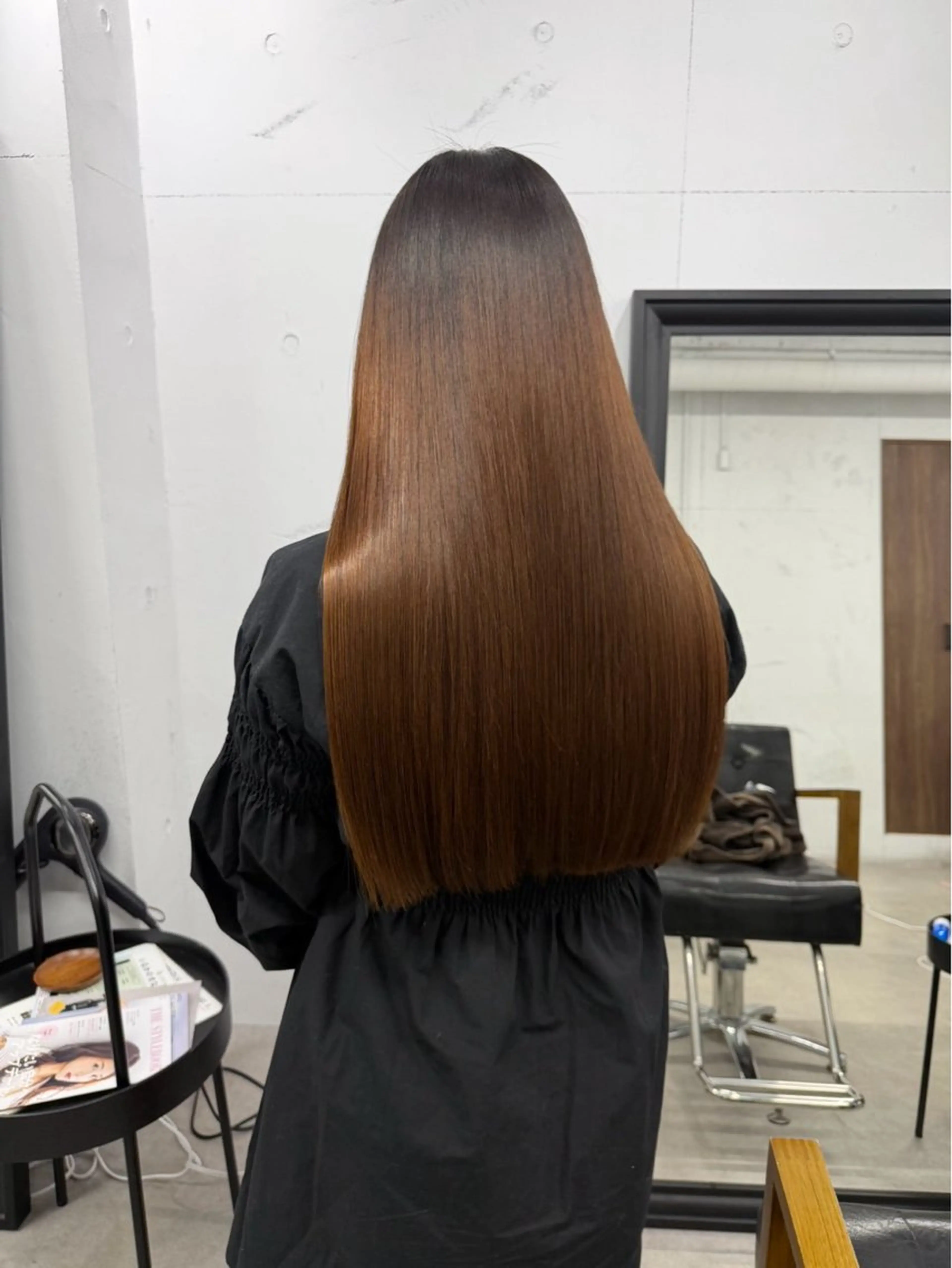 ロング 縮毛矯正 トリートメント クリヤマ ヒシギのヘアスタイル