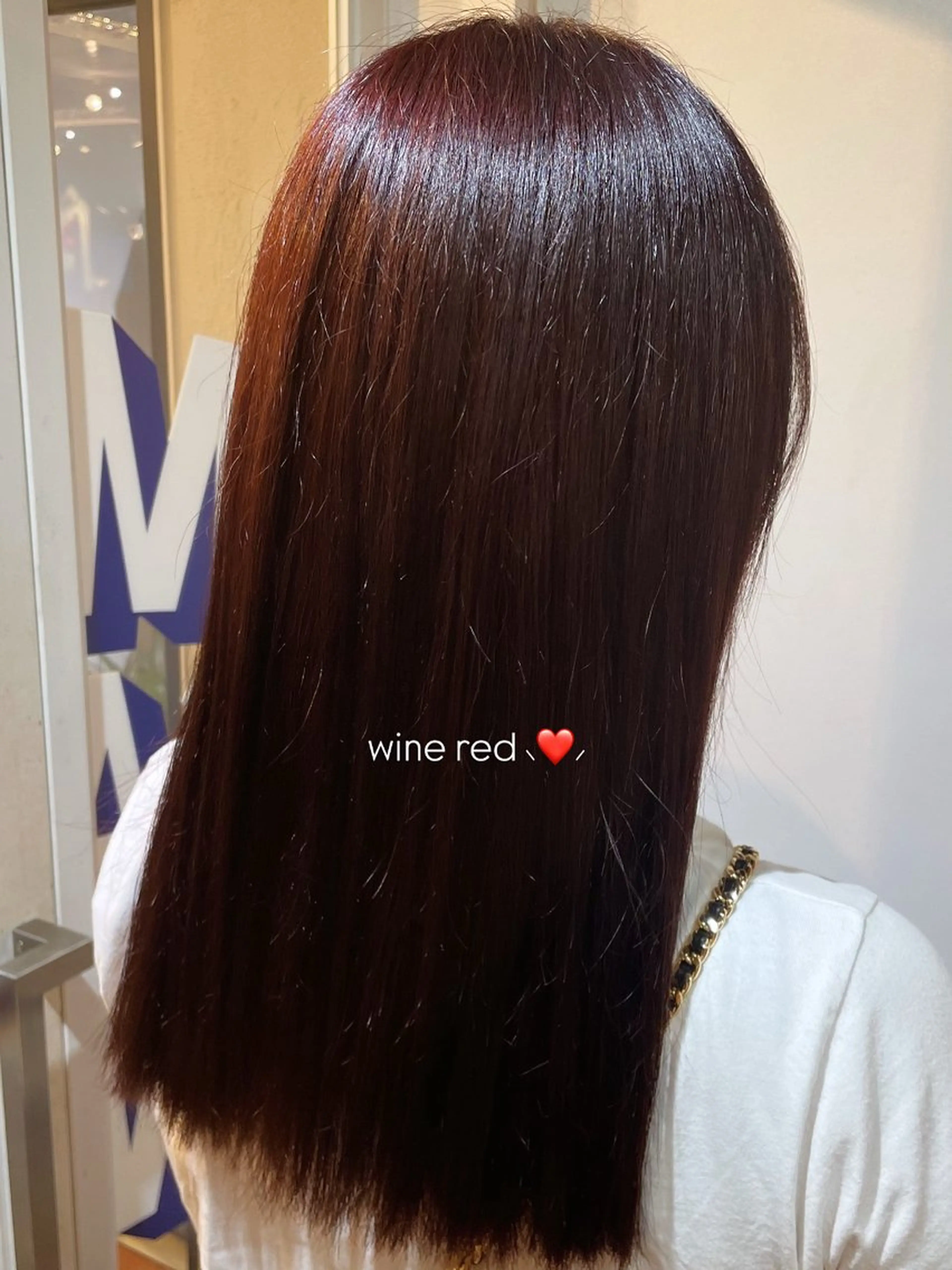 セミロング カラー レッドカラー おくにし はなのヘアスタイル