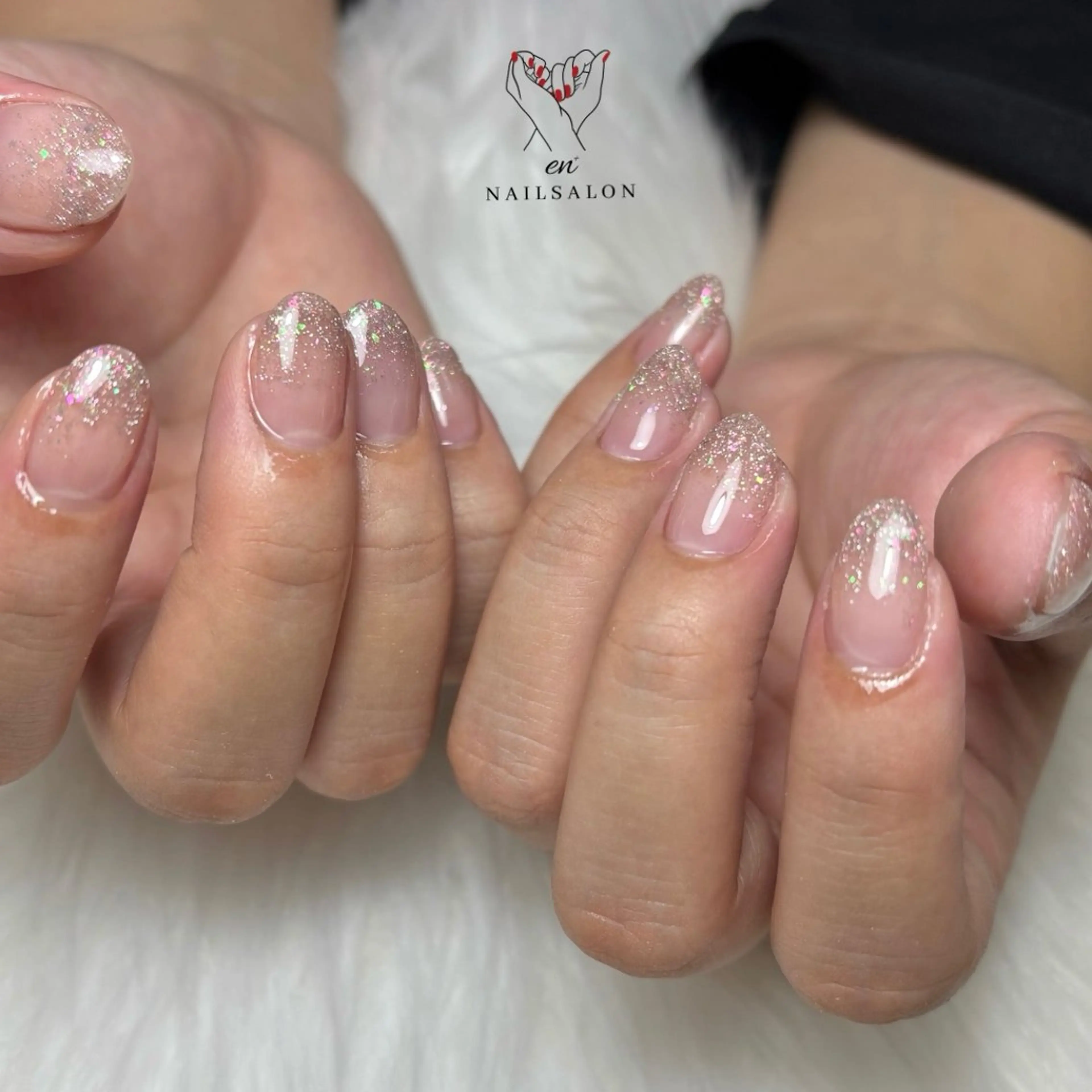 ネイル フラッシュネイル ラメ(グリッター) ラメグラデーション ハンドネイル NAILSALON en+沖縄市美原のネイルデザイン