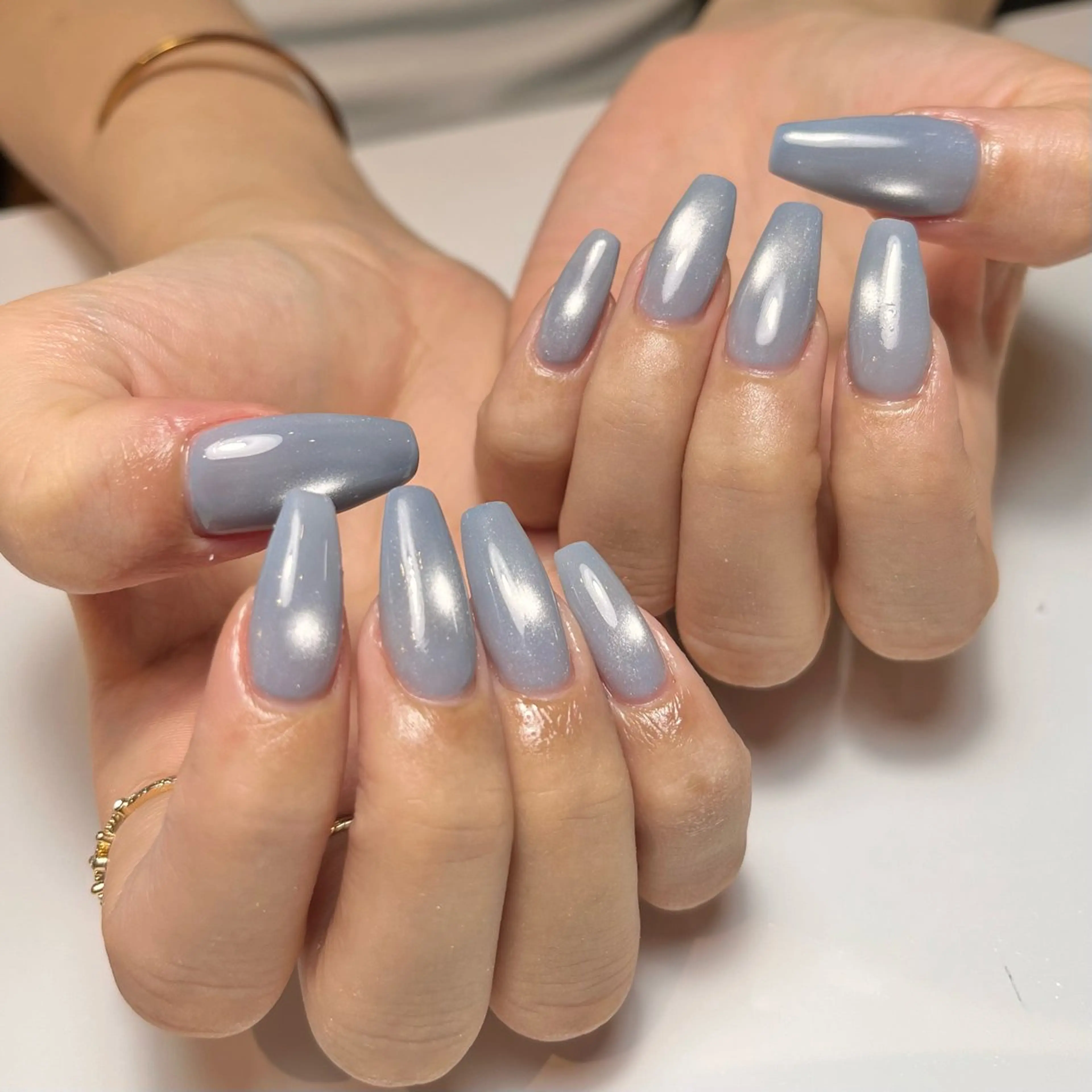 ネイル ブルー ハンドネイル ballie／小野原 なつみのネイルデザイン