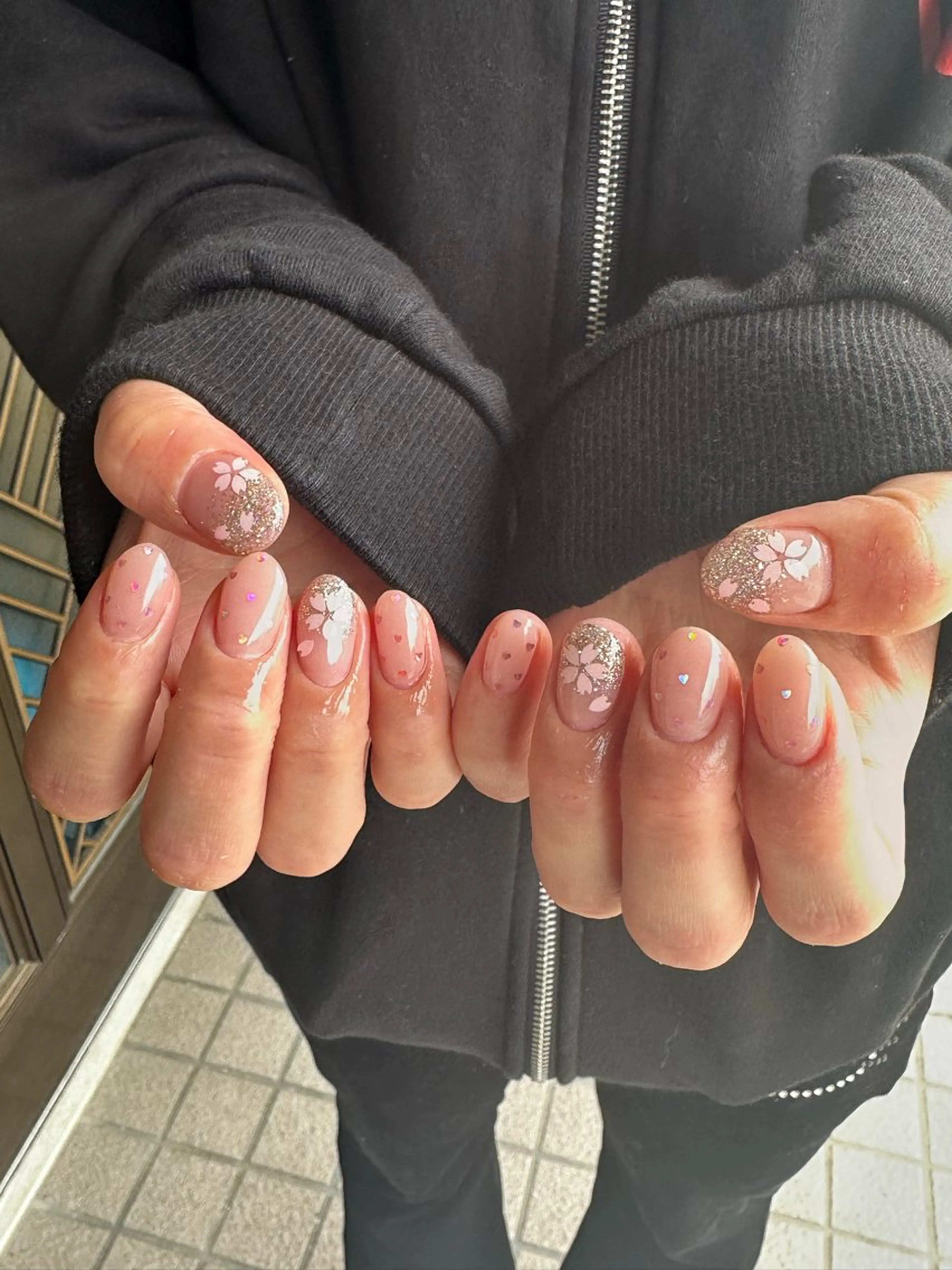 ネイル 桜ネイル ハンドネイル Sawa ︎︎𓂃⟡.·のネイルデザイン