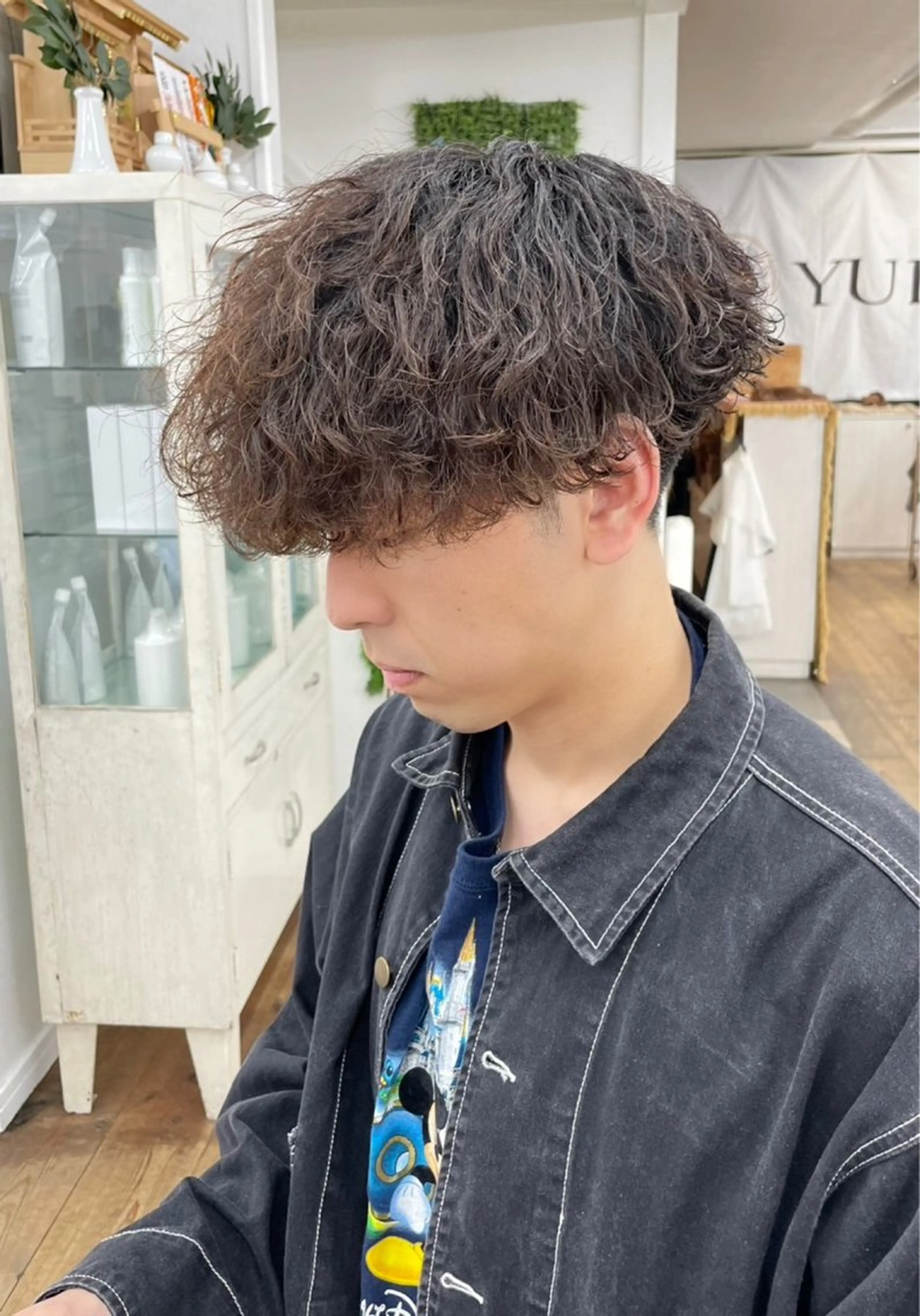 ミディアム パーマ メンズ メンズ特化サロン ウエダ　ヒロキのヘアスタイル