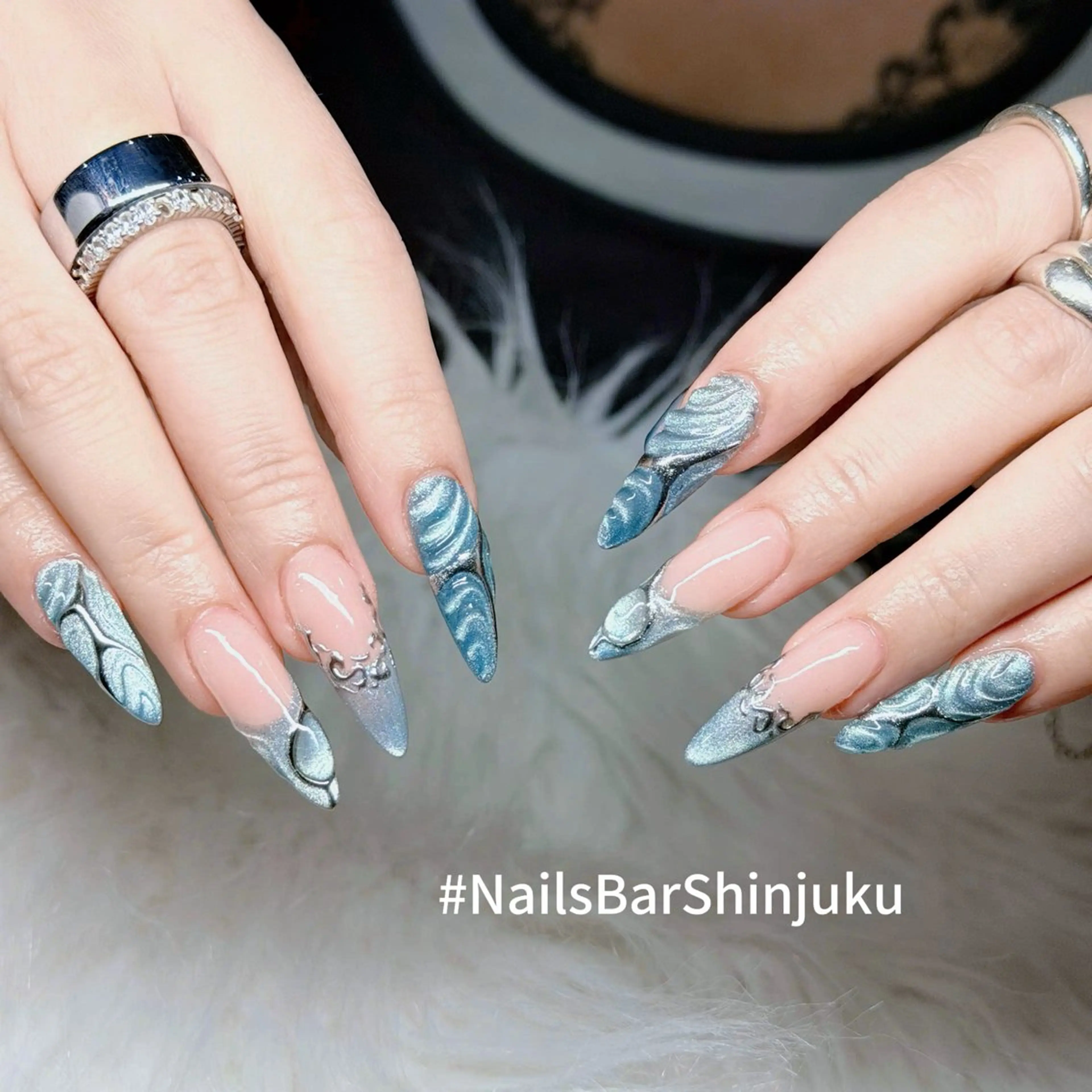 ネイル 長さ出し フレンチネイル ジェルネイル 韓国ネイル ロングネイル NAILS BAR SHINJUKUのネイルデザイン