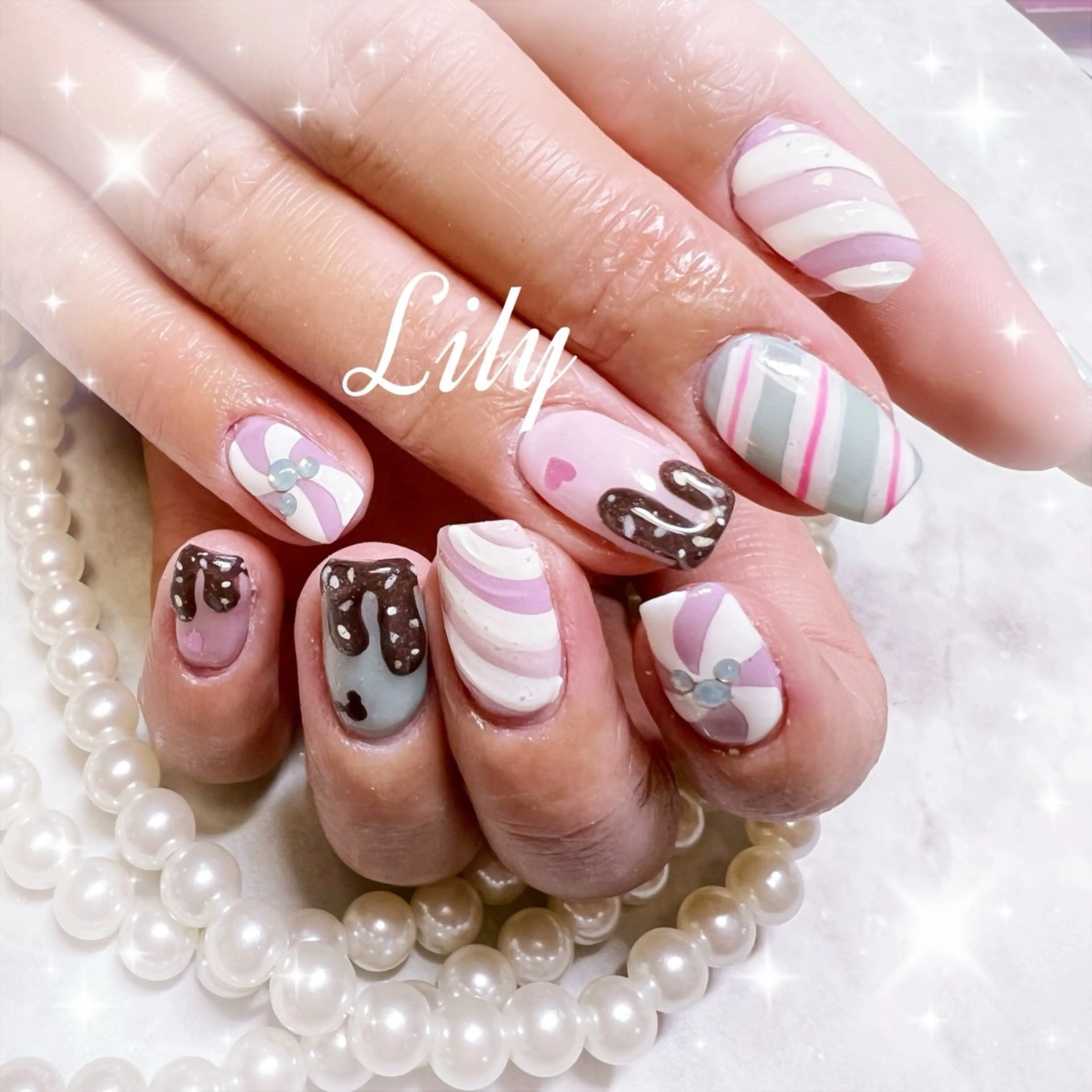 ネイル ハンドネイル Lily*nail 🌻Mii🌻のネイルデザイン