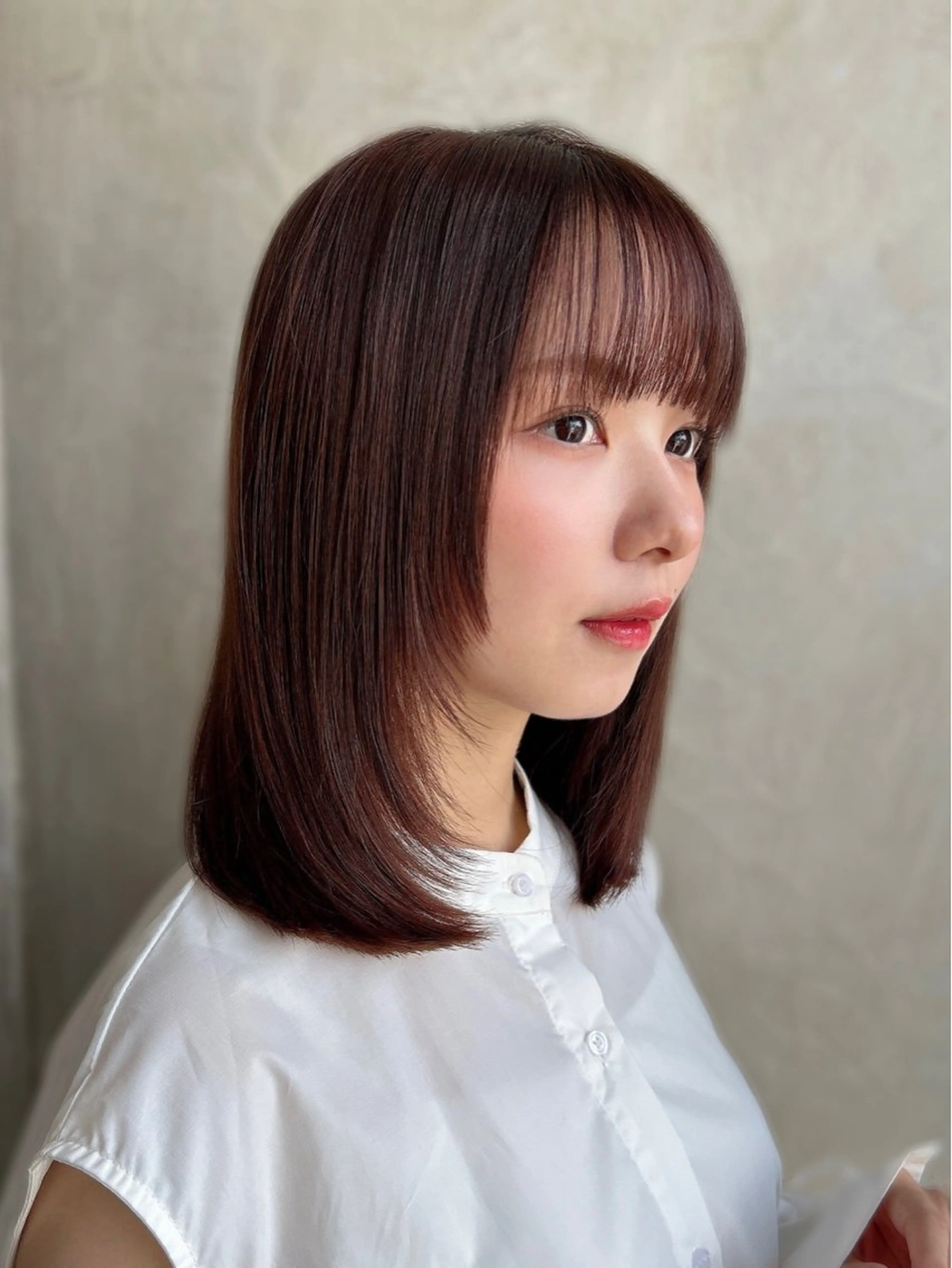 ミディアム トリートメント 新宿✨顔周りカット 韓国ヘア/坂本亜裟海のヘアスタイル