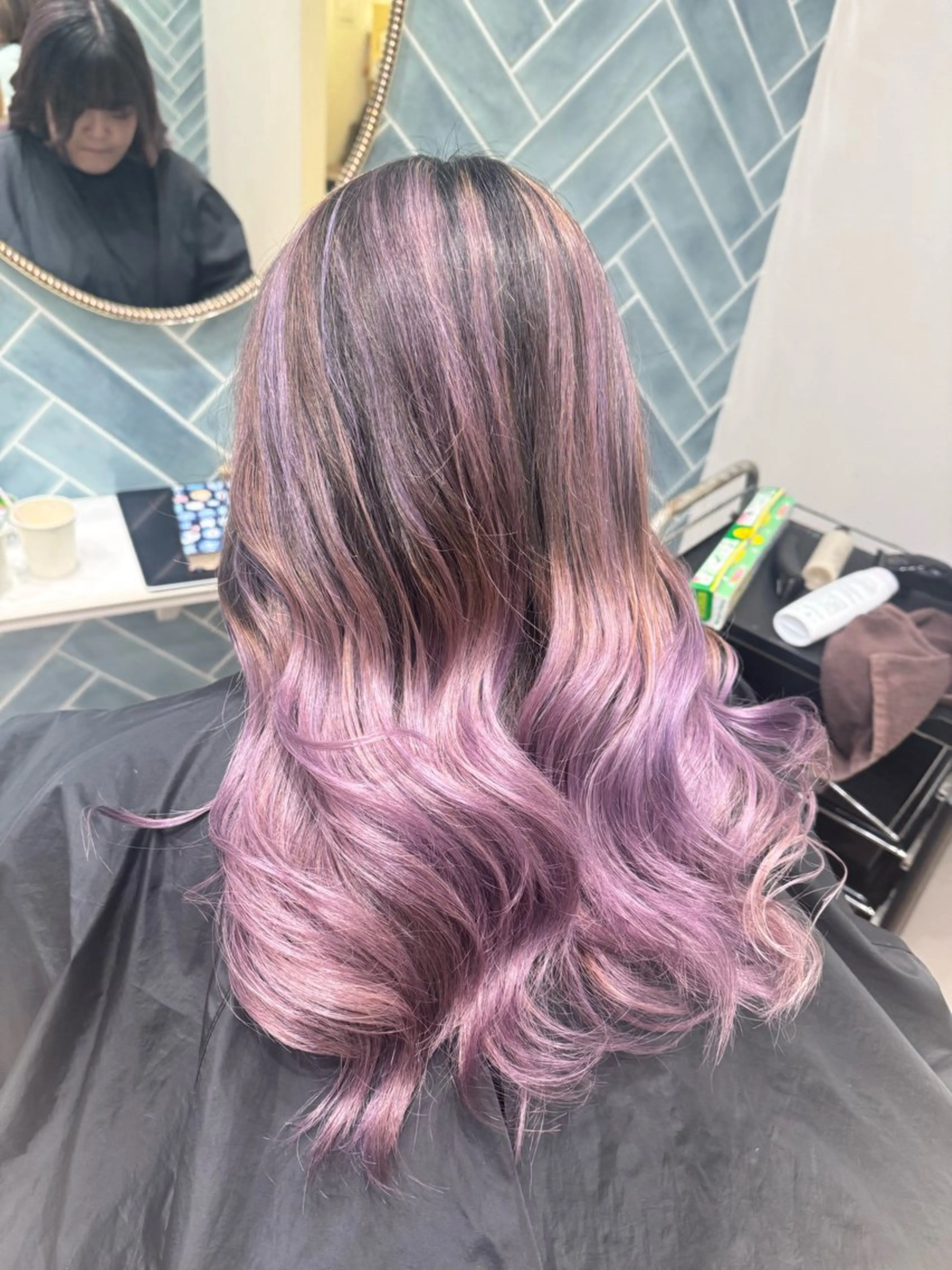 ロング カラー ヘアカラー トリートメント 河添 麗菜のヘアスタイル