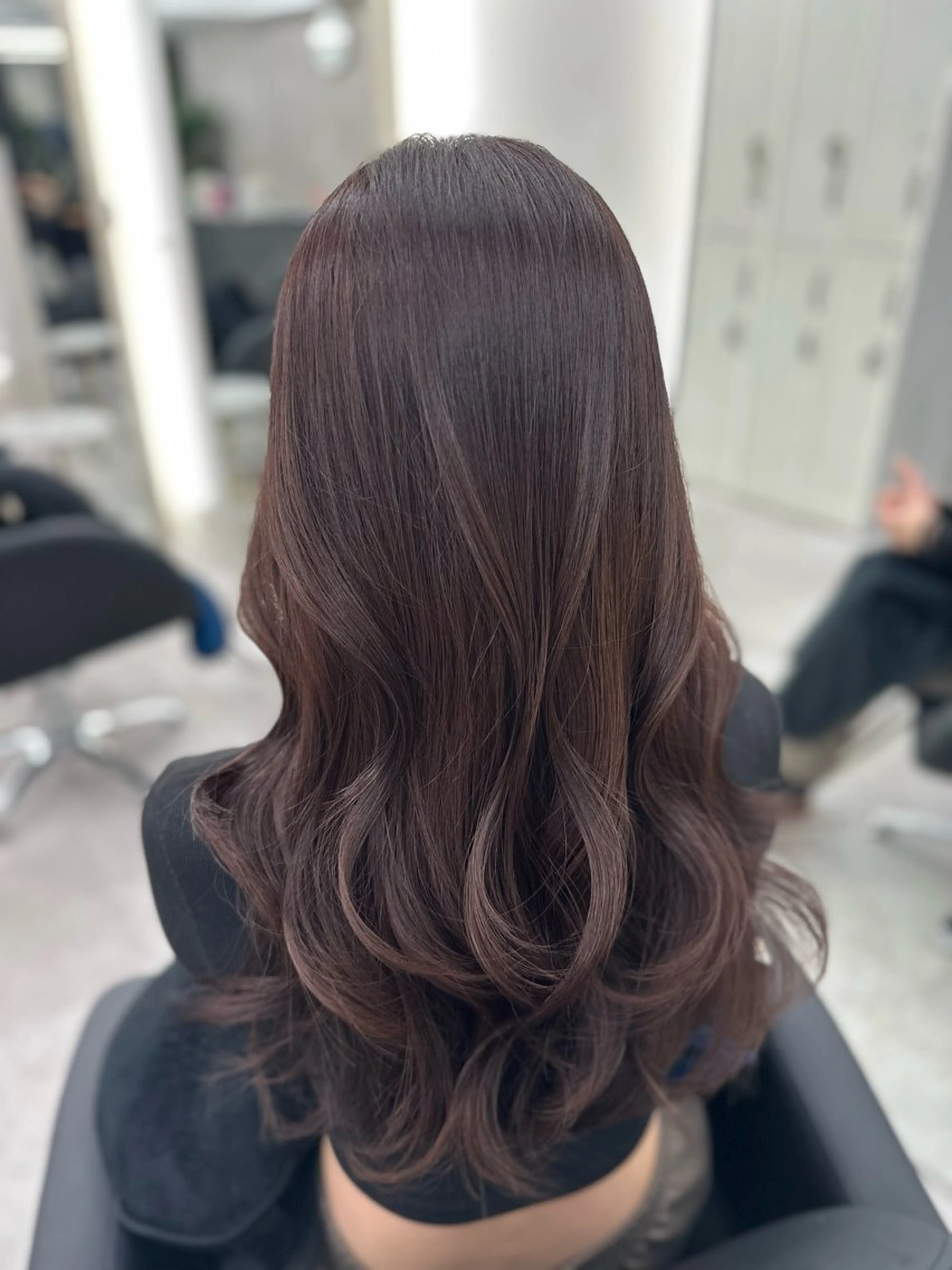 ロング カラー ブリーチ ダブルカラー ブリーチなしカラー 顔まわりレイヤー 顔周りカット カット ヘアカラー トリートメント 田之上千尋/透明感 ブリーチなし/韓国風のヘアスタイル
