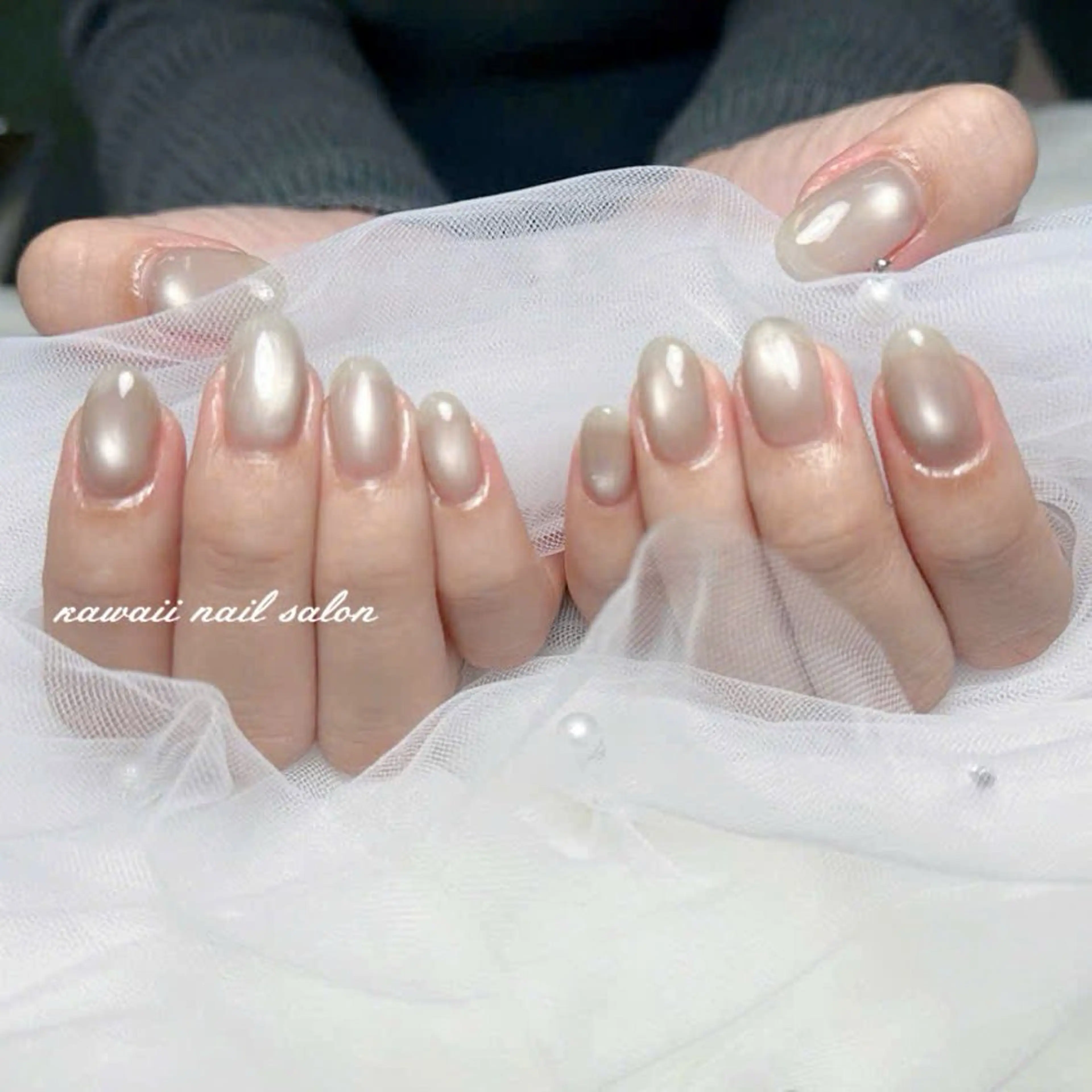 ネイル ジェルネイル 韓国ネイル マグネットネイル 持ち込み ワンカラーネイル Kawaii Nail Salonのネイルデザイン
