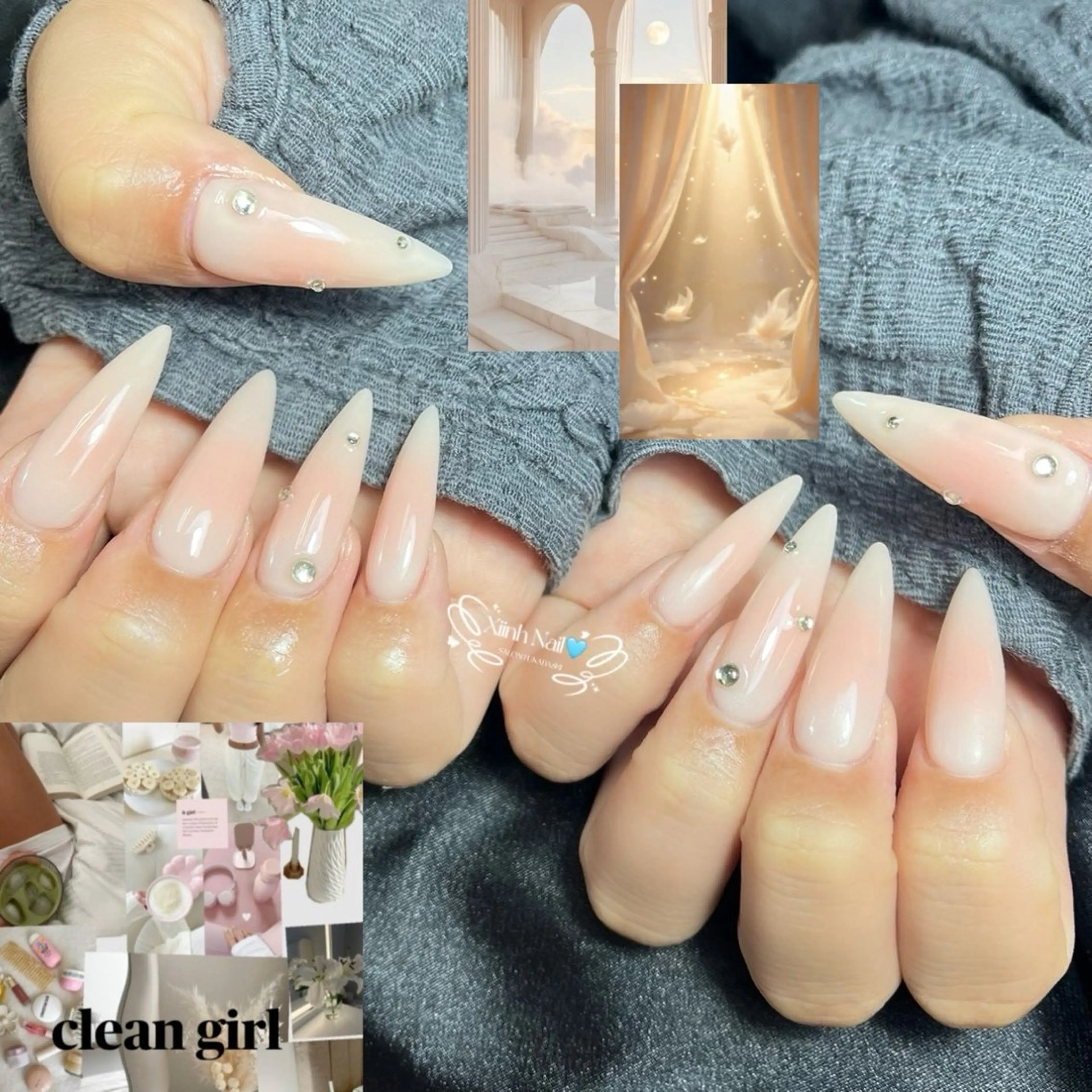 ネイル チークネイル 桜ネイル 長さ出し フットネイル ジェルネイル ハンドネイル XIINH NAIL SALONのネイルデザイン