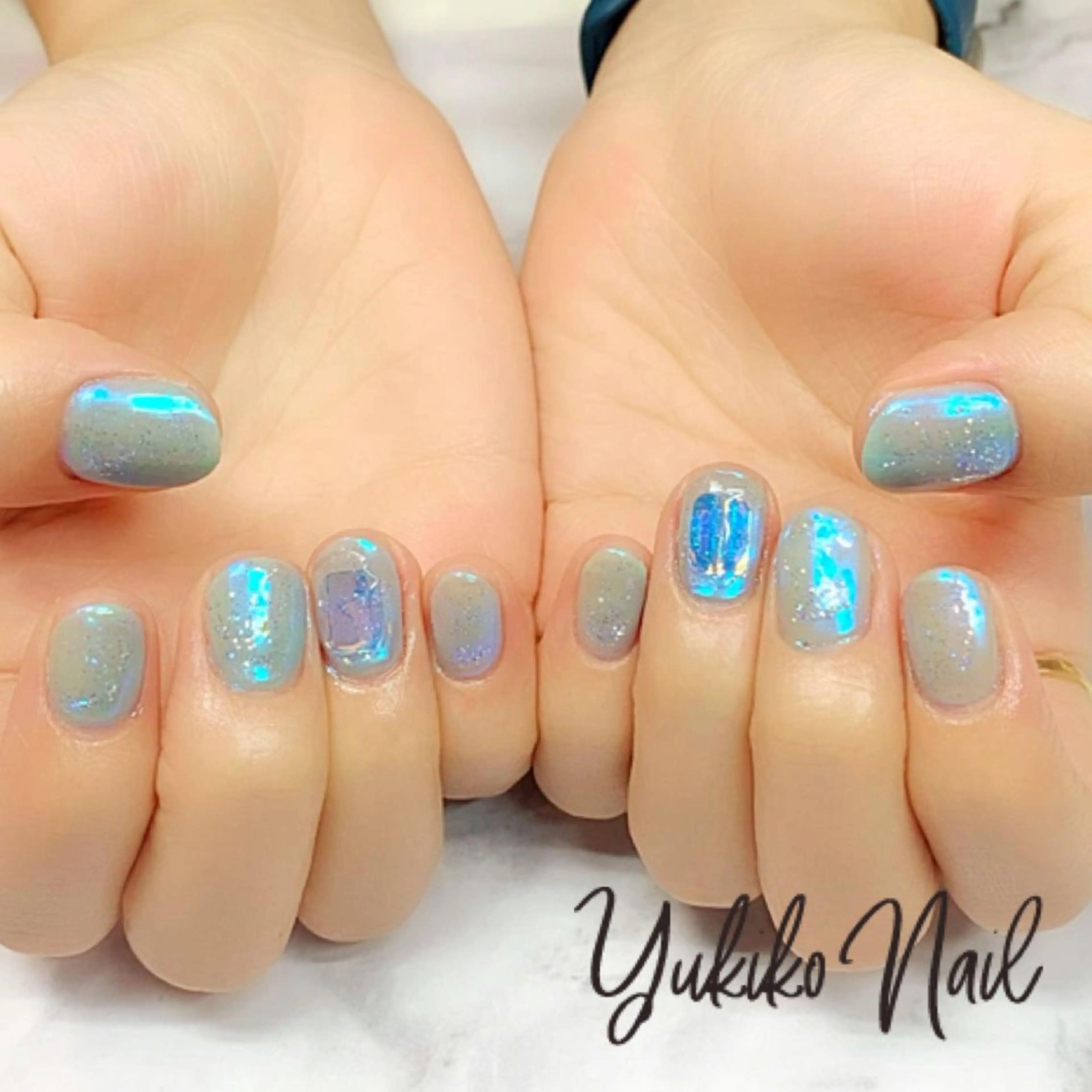 ネイル 氷ネイル・うるうるネイル 持ち込み ハンドネイル ユキコ ネイルのネイルデザイン