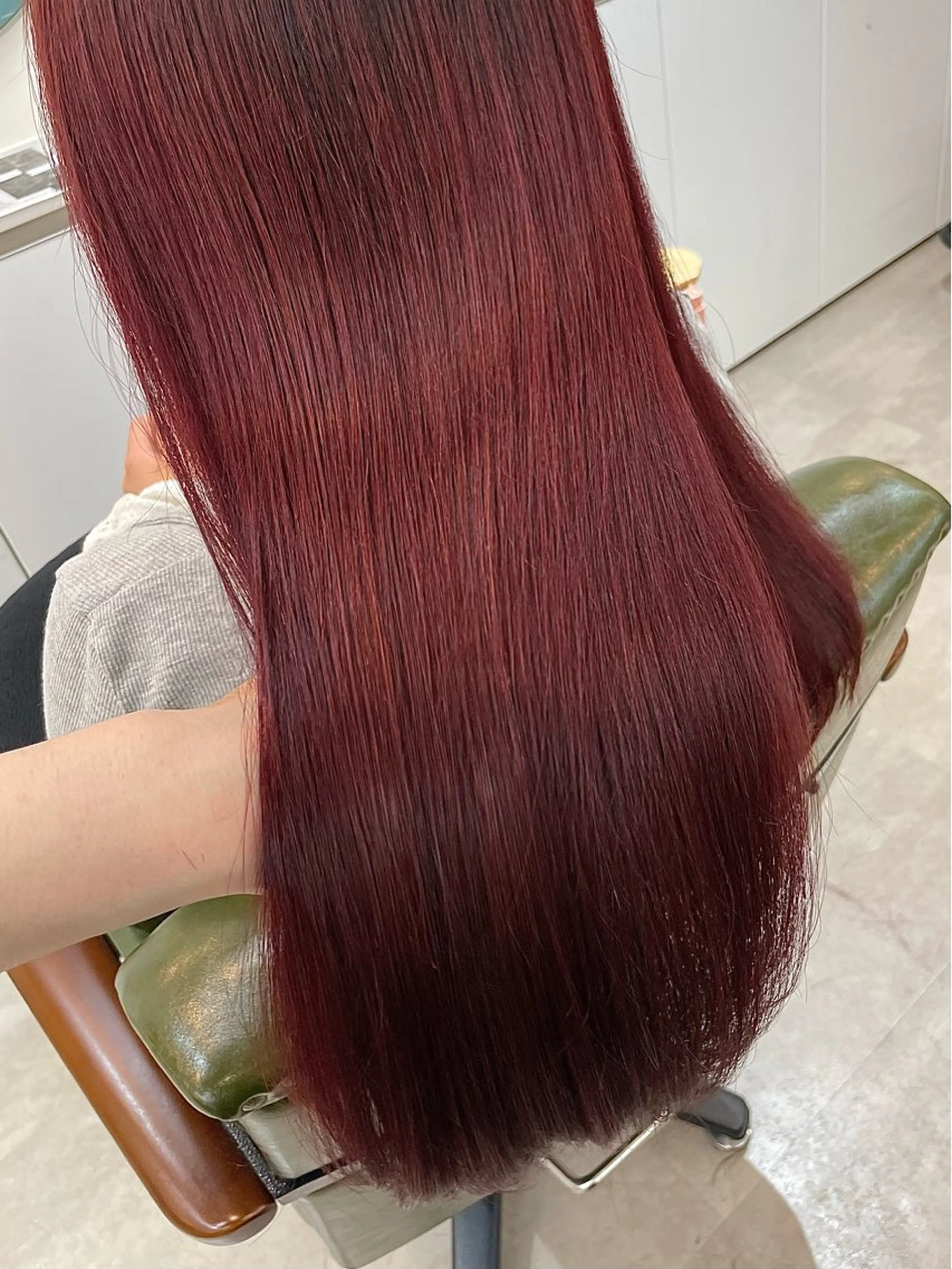 ロング カラー ブリーチ レッドカラー チヒョ🦋 韓国hair🇰🇷のヘアスタイル