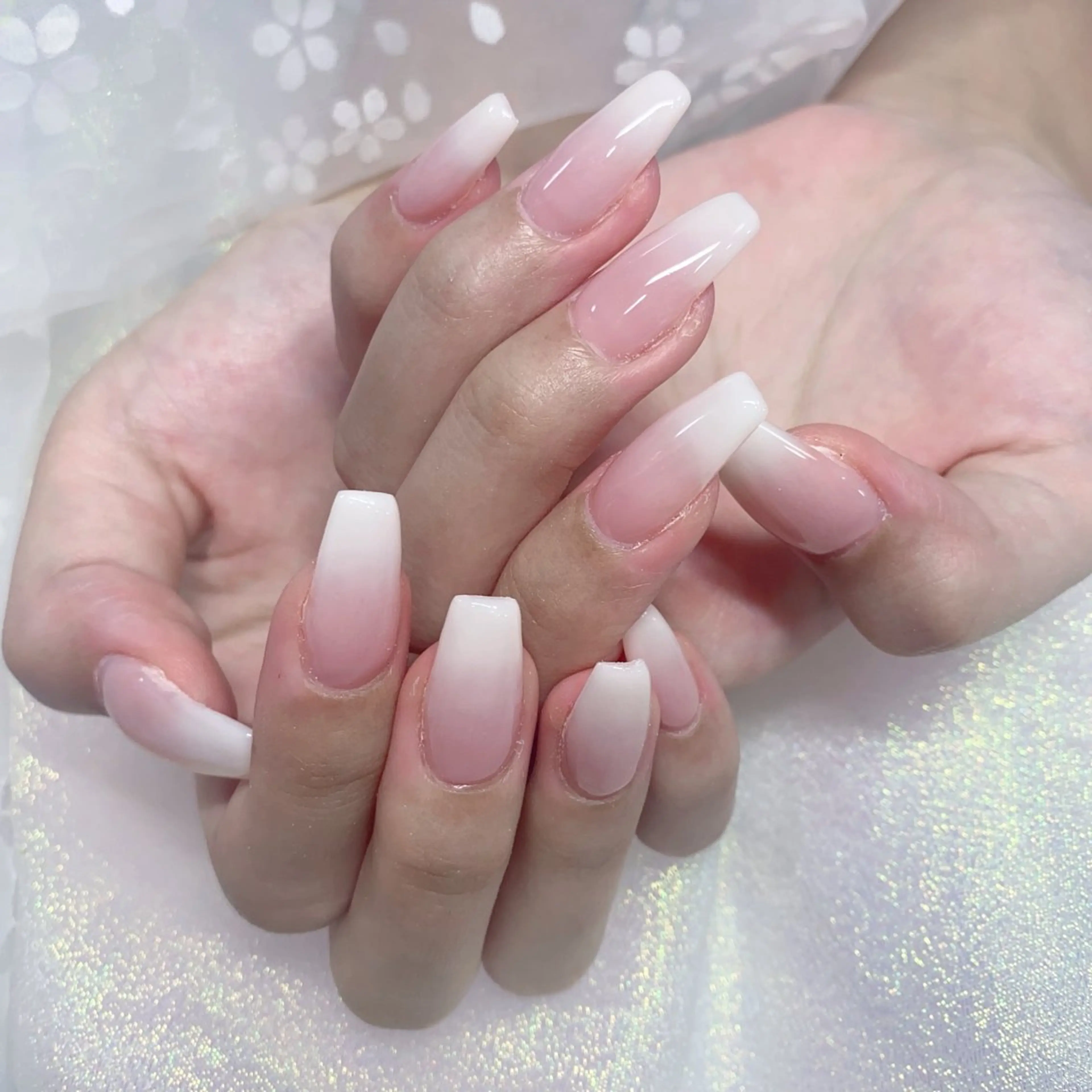 ネイル 長さ出し ジェルネイル キラキラネイル 大理石ネイル(マーブル) ニュアンスネイル Morpho nailのネイルデザイン