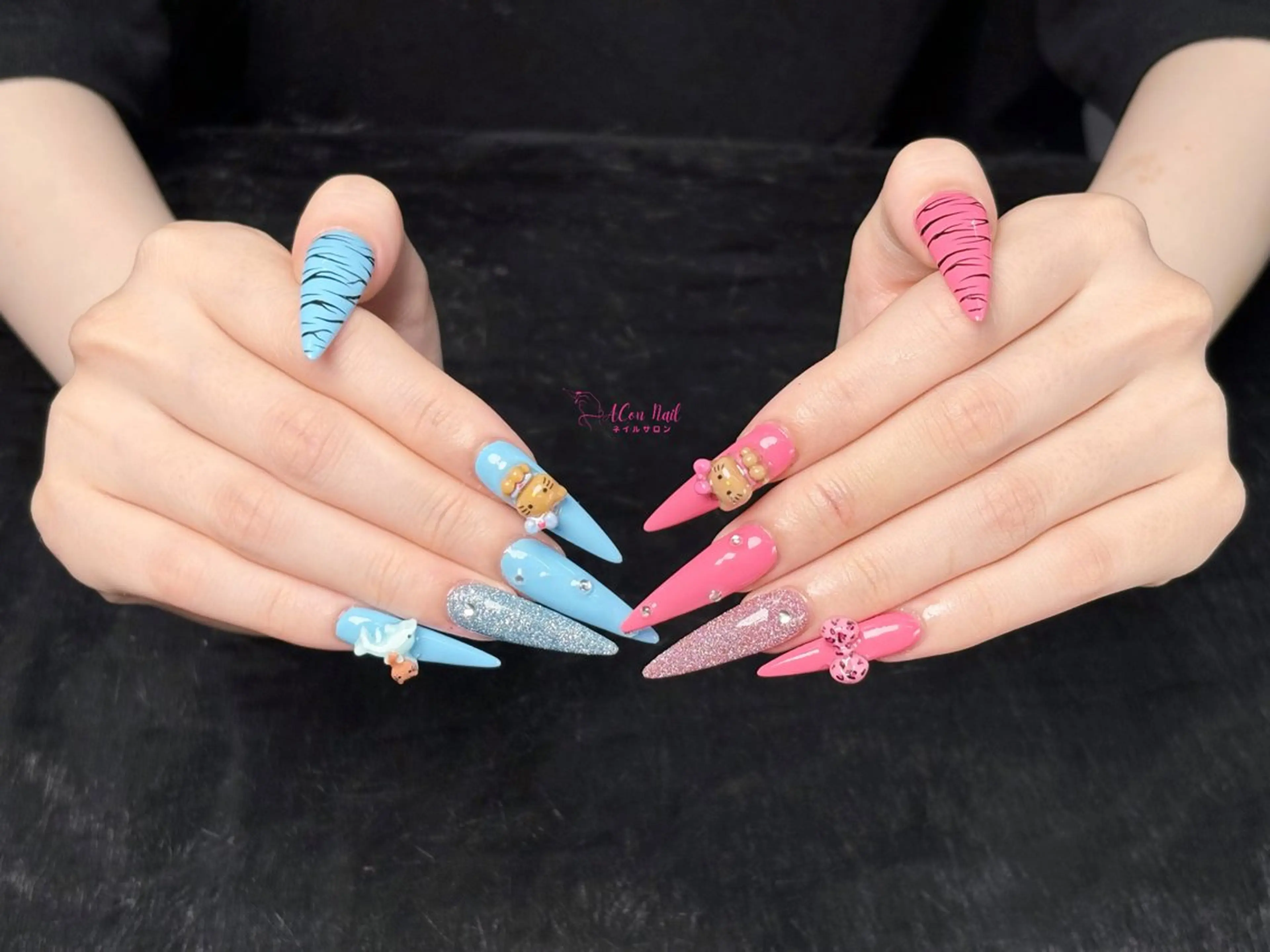 ネイル 桜ネイル 長さ出し フラワーネイル フレンチネイル ジェルネイル ハンドネイル ACon NailSalonのネイルデザイン