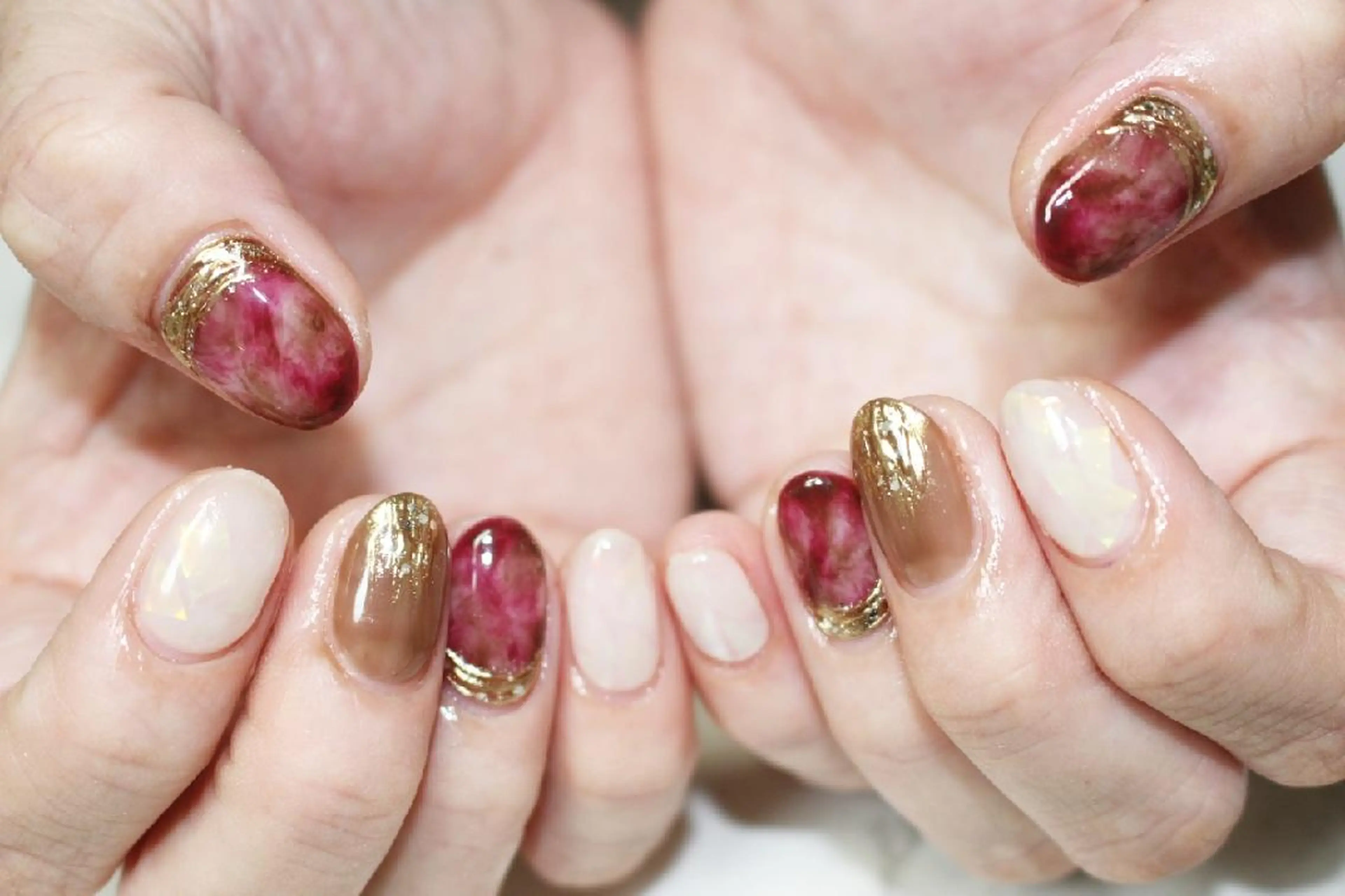 ネイル べっ甲ネイル ミラーネイル ニュアンスネイル yu-a☆   柏ネイルのネイルデザイン