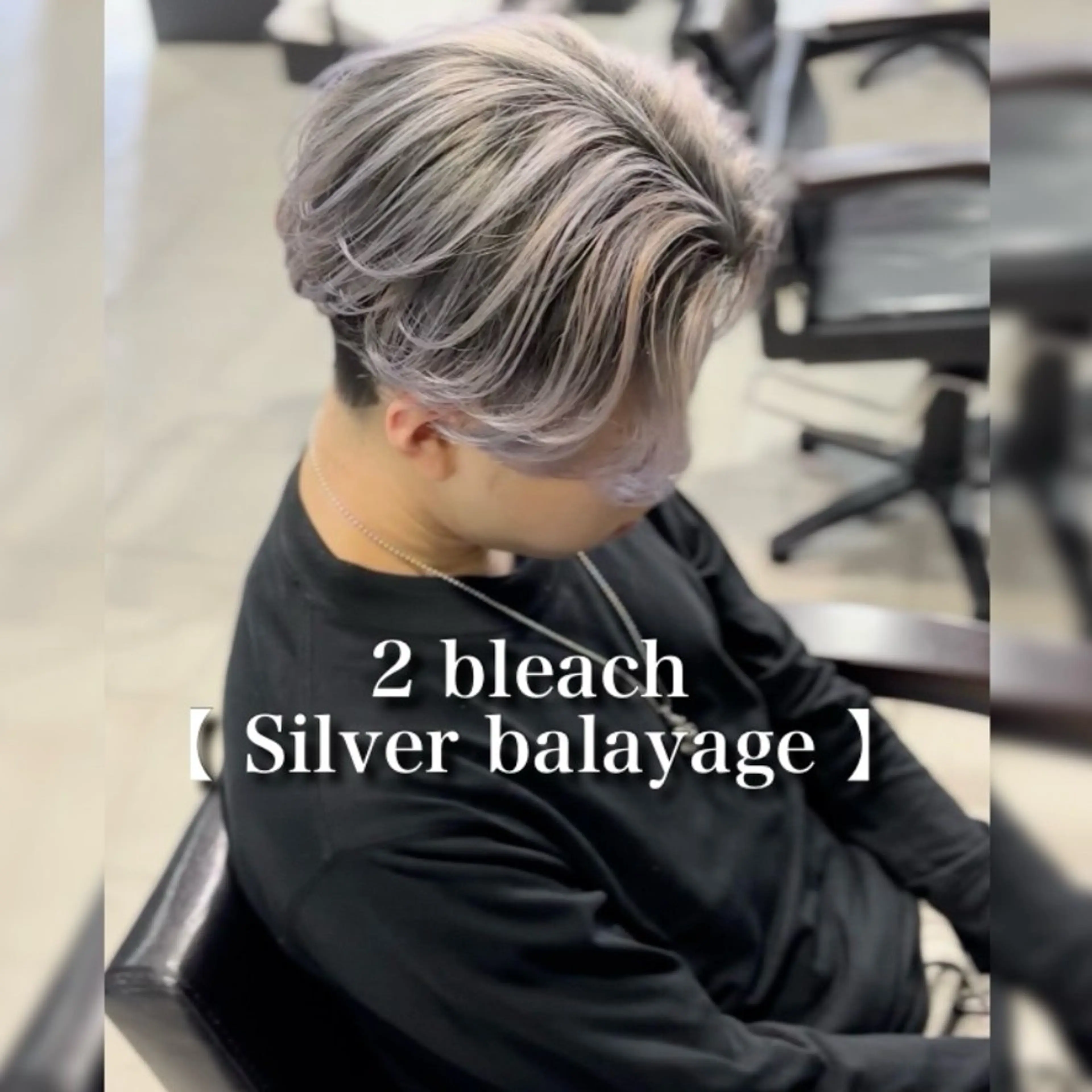 ミディアム カラー メンズ ミディアムパーマ メンズブリーチ センターパート フェザーパーマ メンズハイトーン カット ヘアカラー メンズカラー支持率 No.1【心斎橋】のヘアスタイル