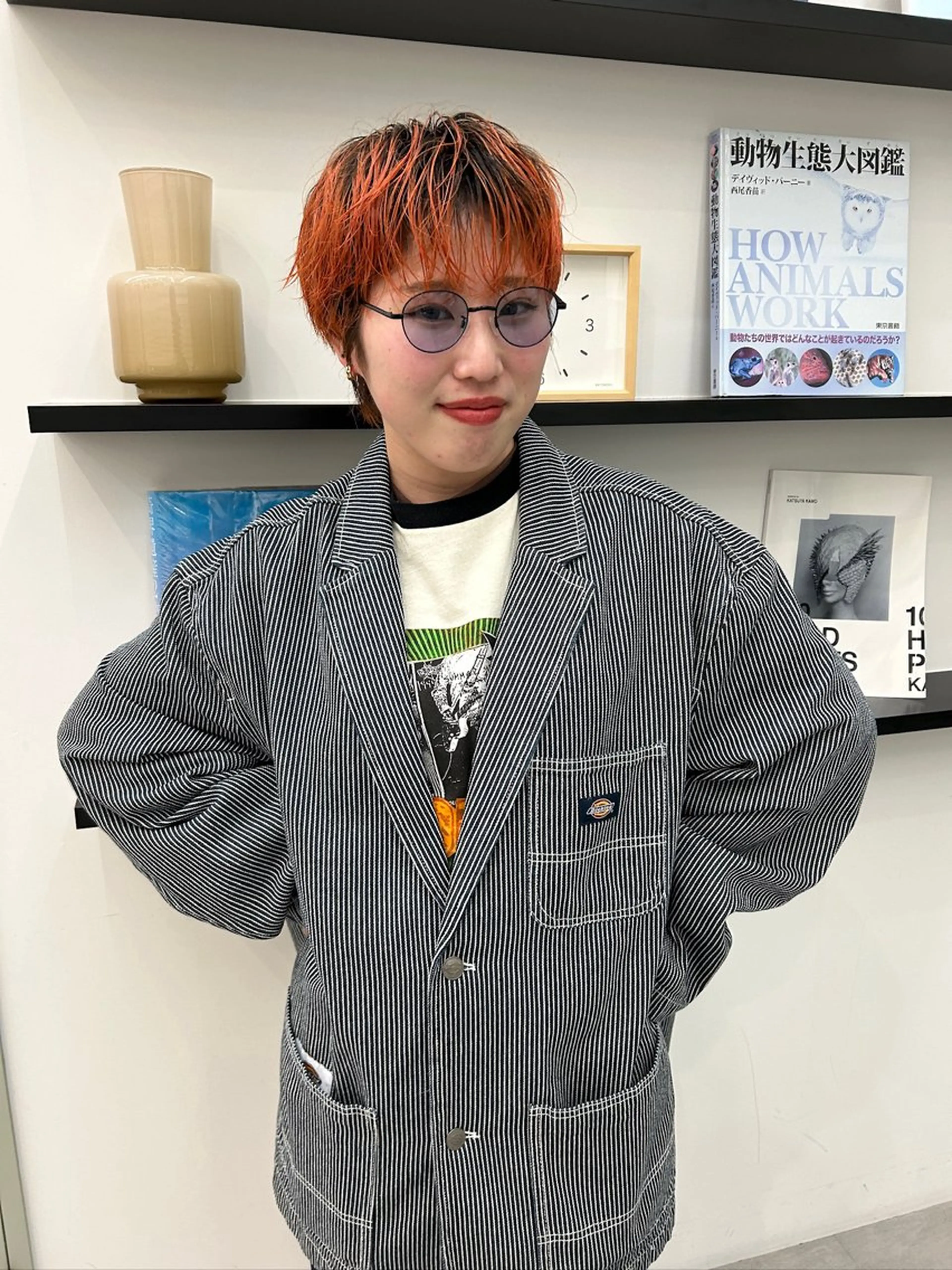 ショート カラー オレンジ 纐纈 大和のヘアスタイル