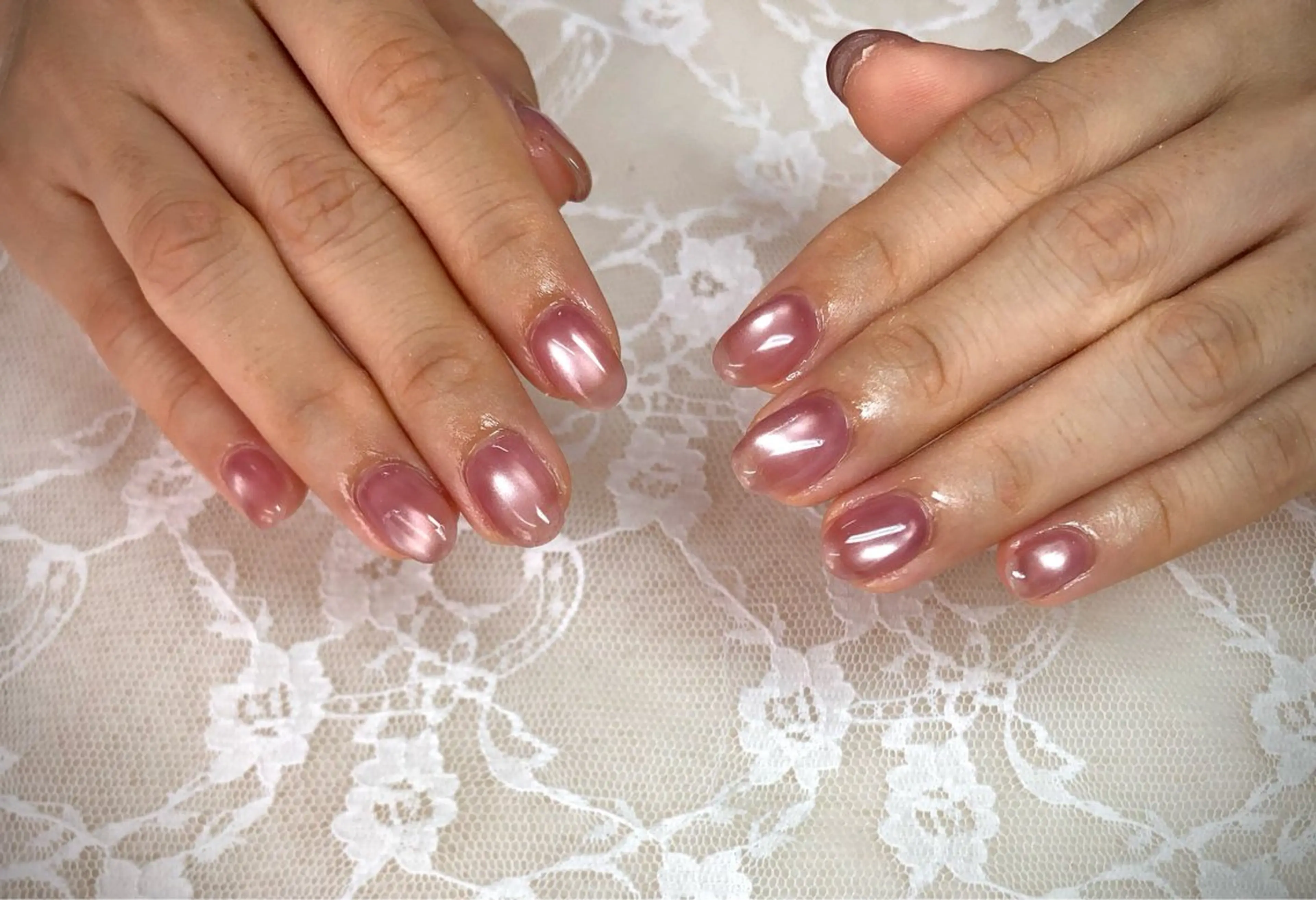 ネイル マグネットネイル ピンク ハンドネイル ハンドケア Epokku ネイルサロンのネイルデザイン