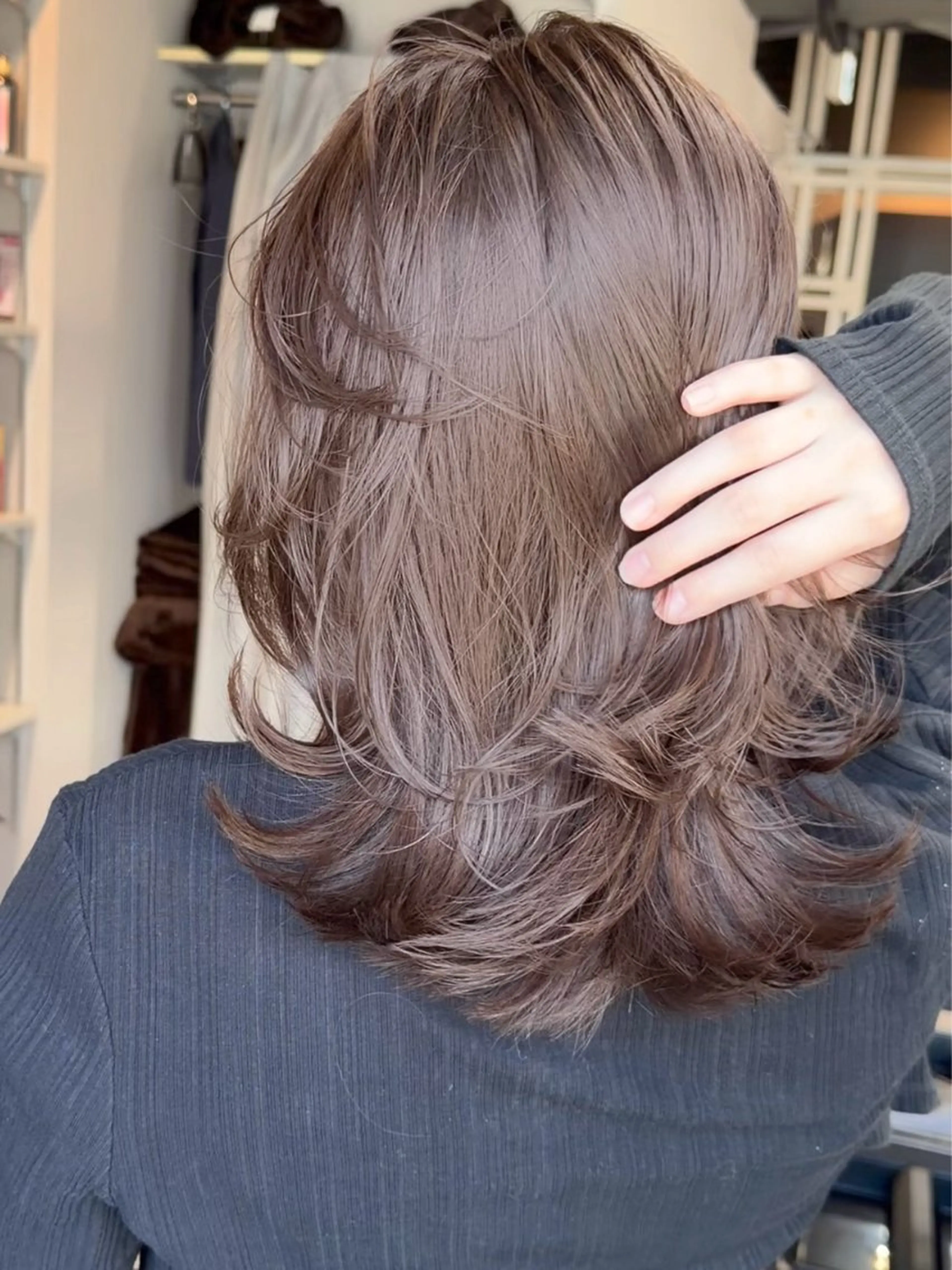 ミディアム カット ヘアカラー トリートメント ✨透明感カラー/縮毛 恵比寿HAYATO✨のヘアスタイル