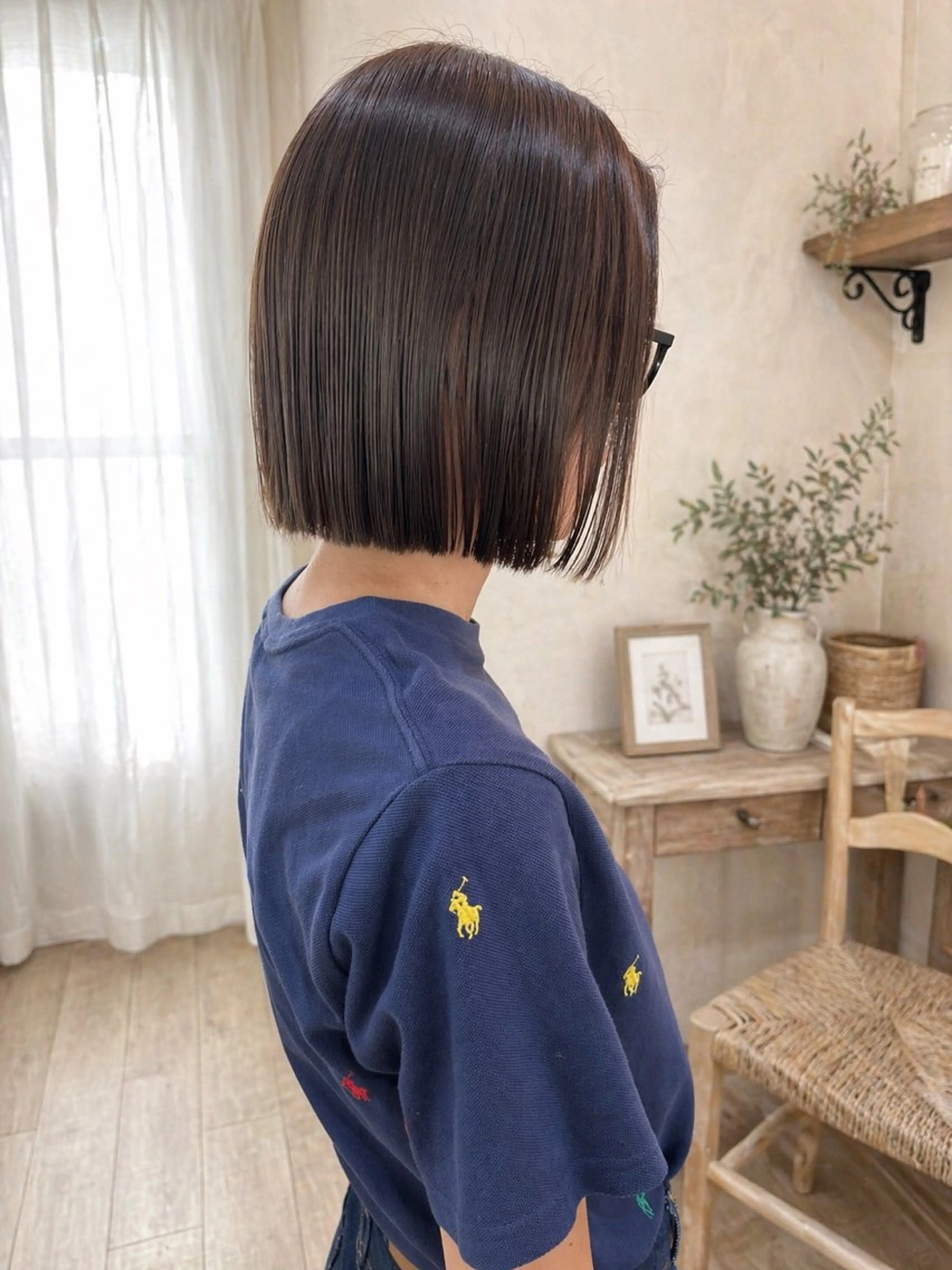 ショート カラー 切りっぱなしボブ ボブ カット ヘアカラー grand juteのヘアスタイル