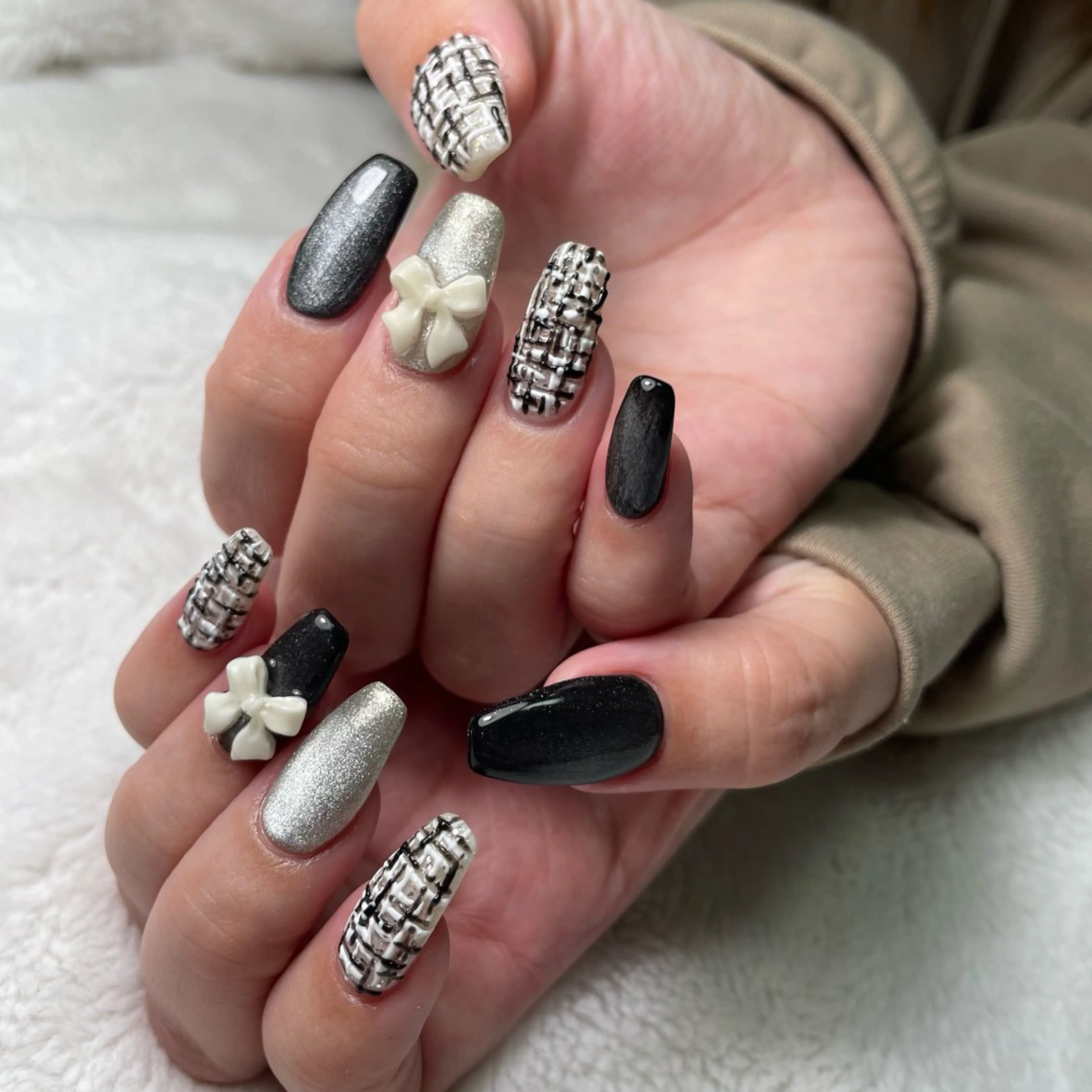 ネイル ツイードネイル ハンドネイル kipinail 川﨑えりかのネイルデザイン