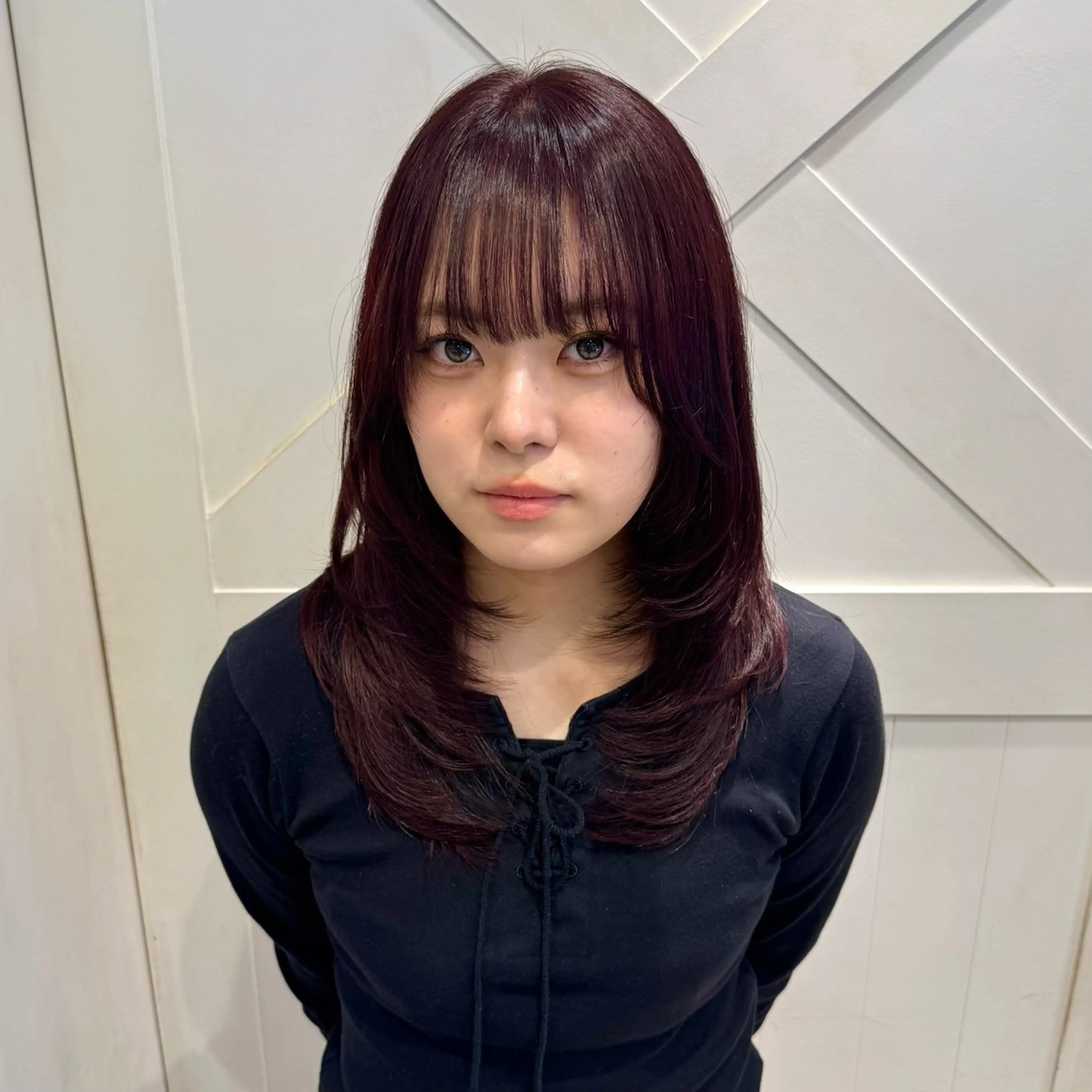 ロング カラー 横浜｜韓国レイヤー｜ 暖色カラー｜まなとのヘアスタイル