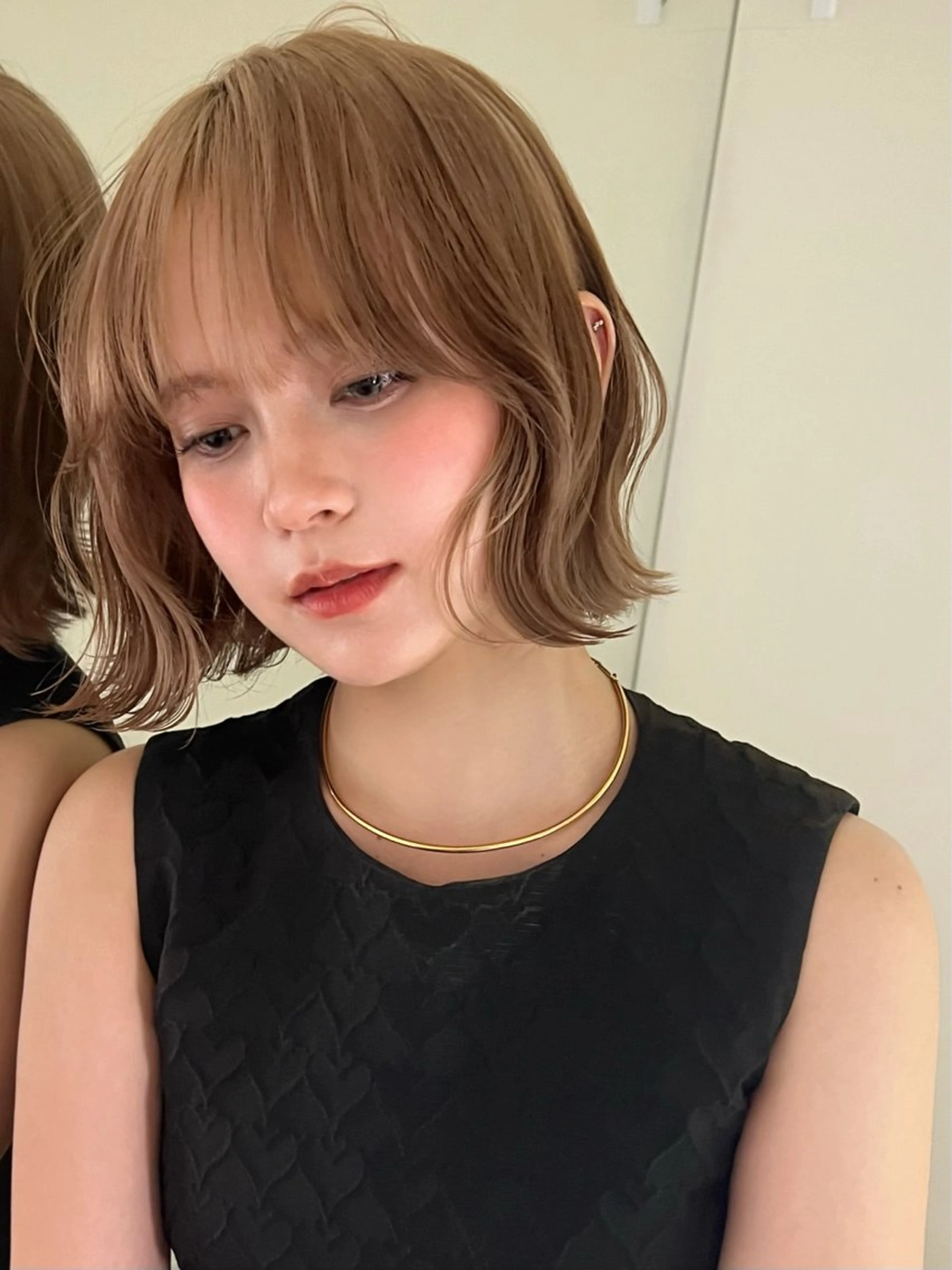 ショート ボブ 顔周りカット カット 小顔ボブ jilblanカホのヘアスタイル