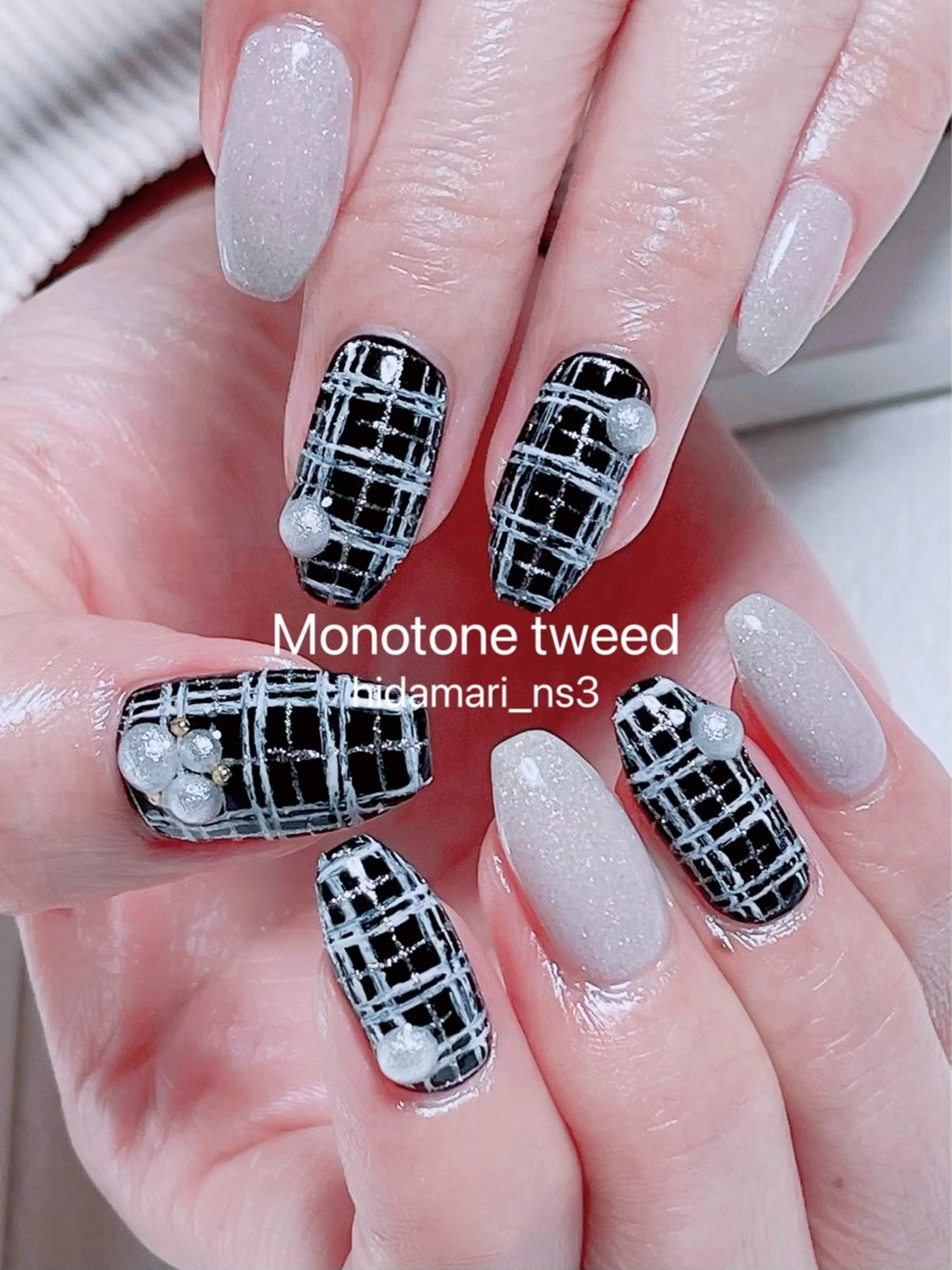 ネイル ツイードネイル ハンドネイル NailSalon ひだまりのネイルデザイン