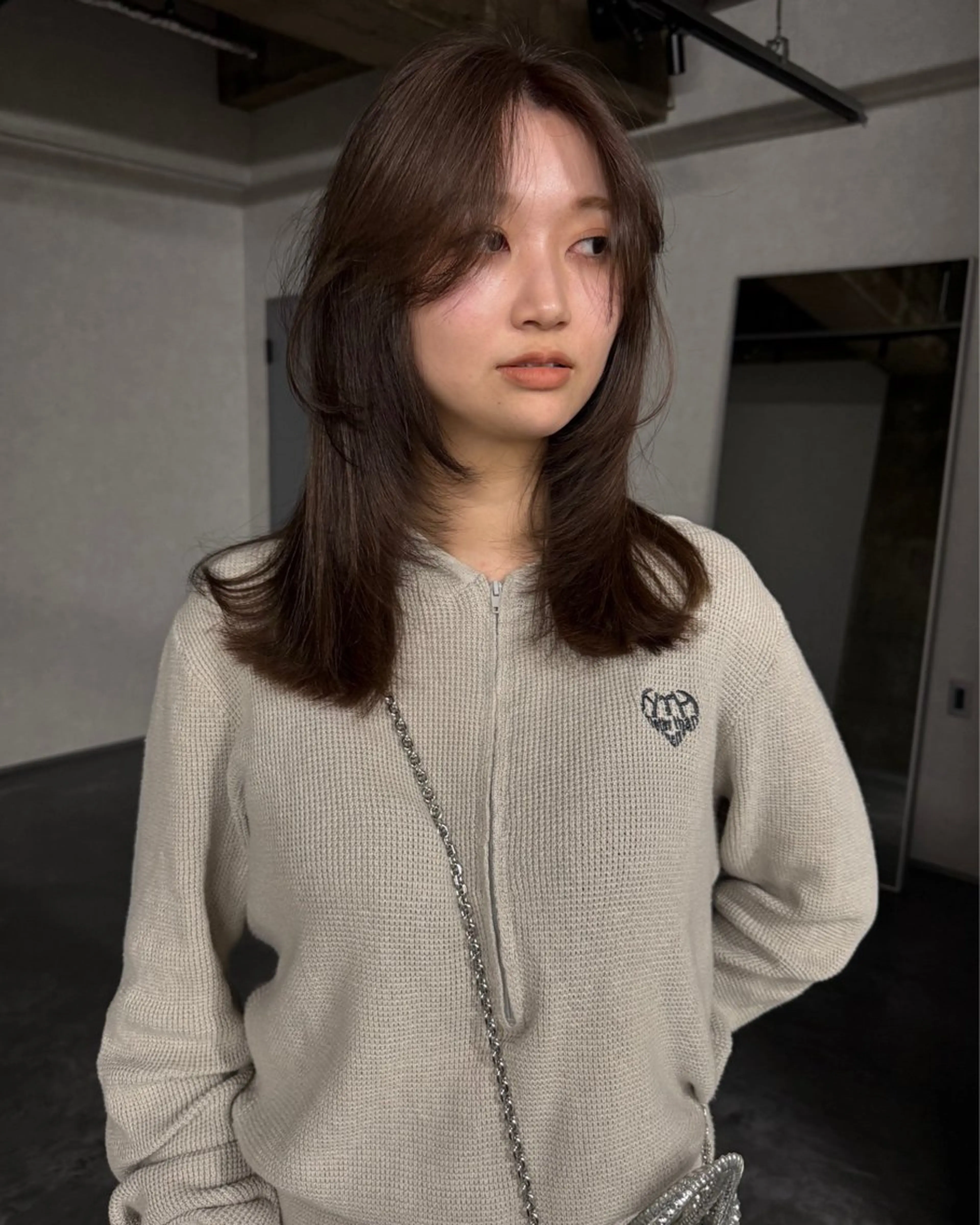 ミディアム カラー もりしま あやかのヘアスタイル