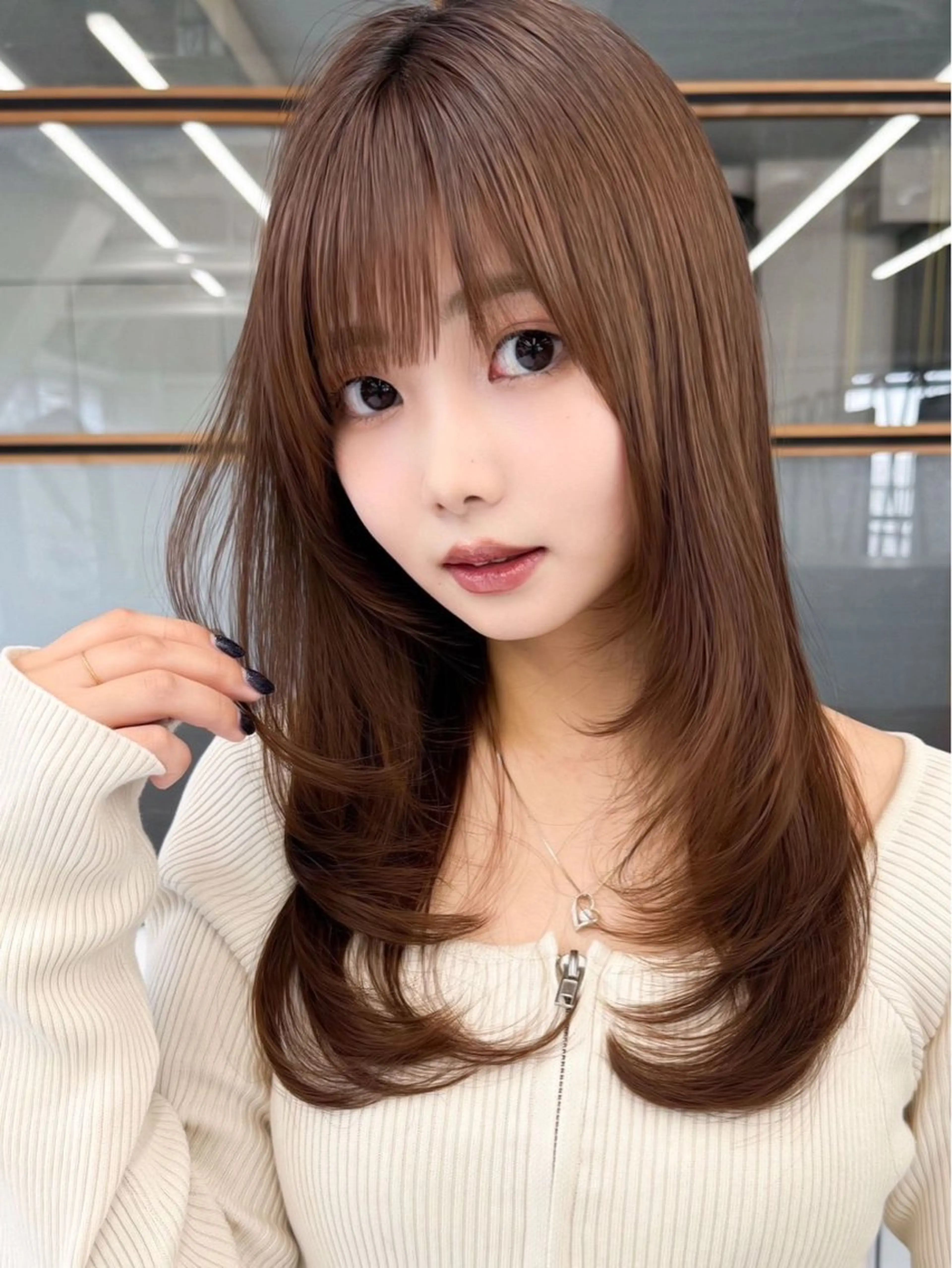 ロング カラー カット ヘアカラー トリートメント 艶カラー/縮毛矯正/ 鴨川育弥のヘアスタイル