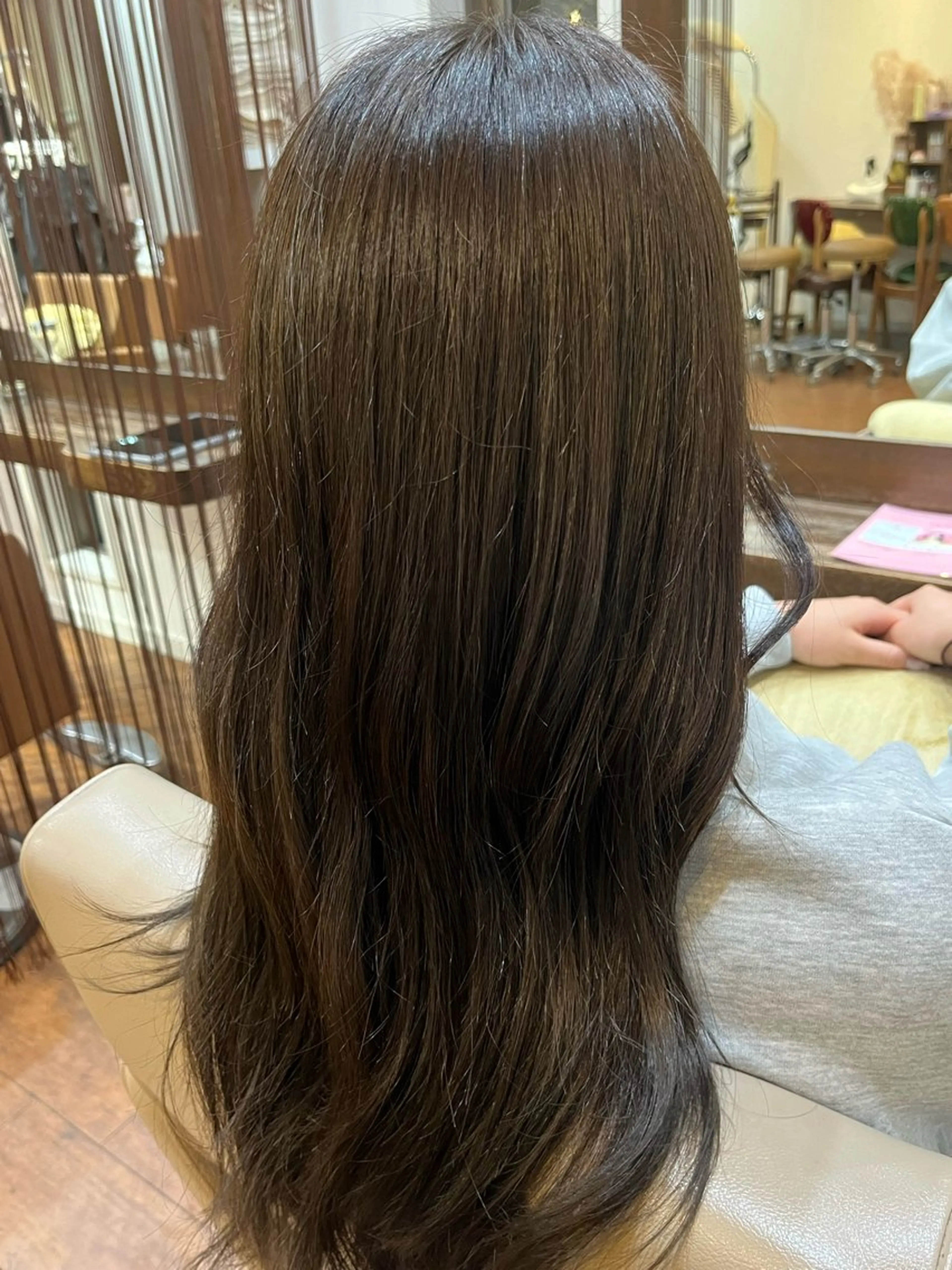 ロング カラー ブラウンカラー 透明感カラー オリーブブラウン 田中 こころのヘアスタイル