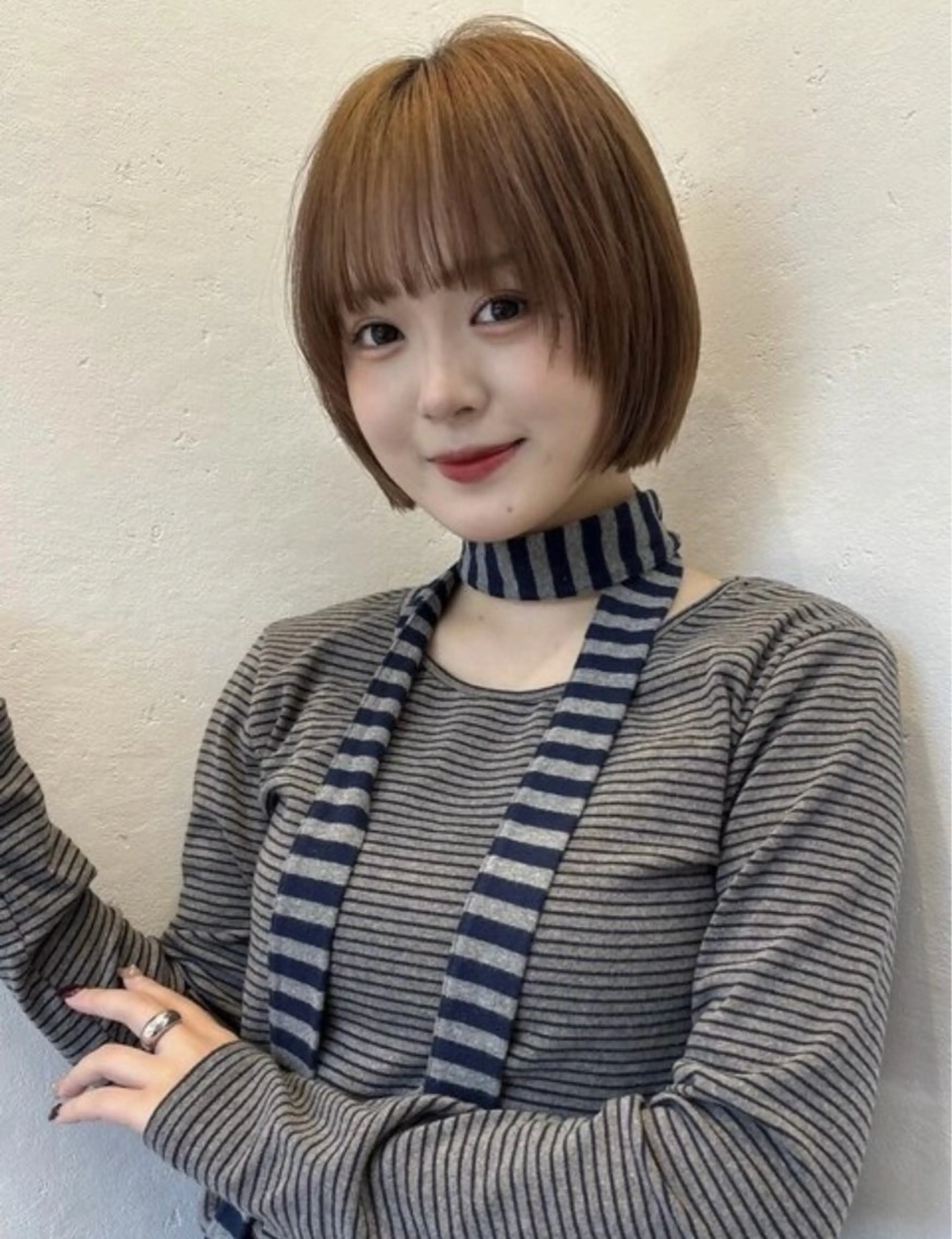 ミディアム カラー ヘアカラー トリートメント くびれヘア/髪質改善 はるのヘアスタイル