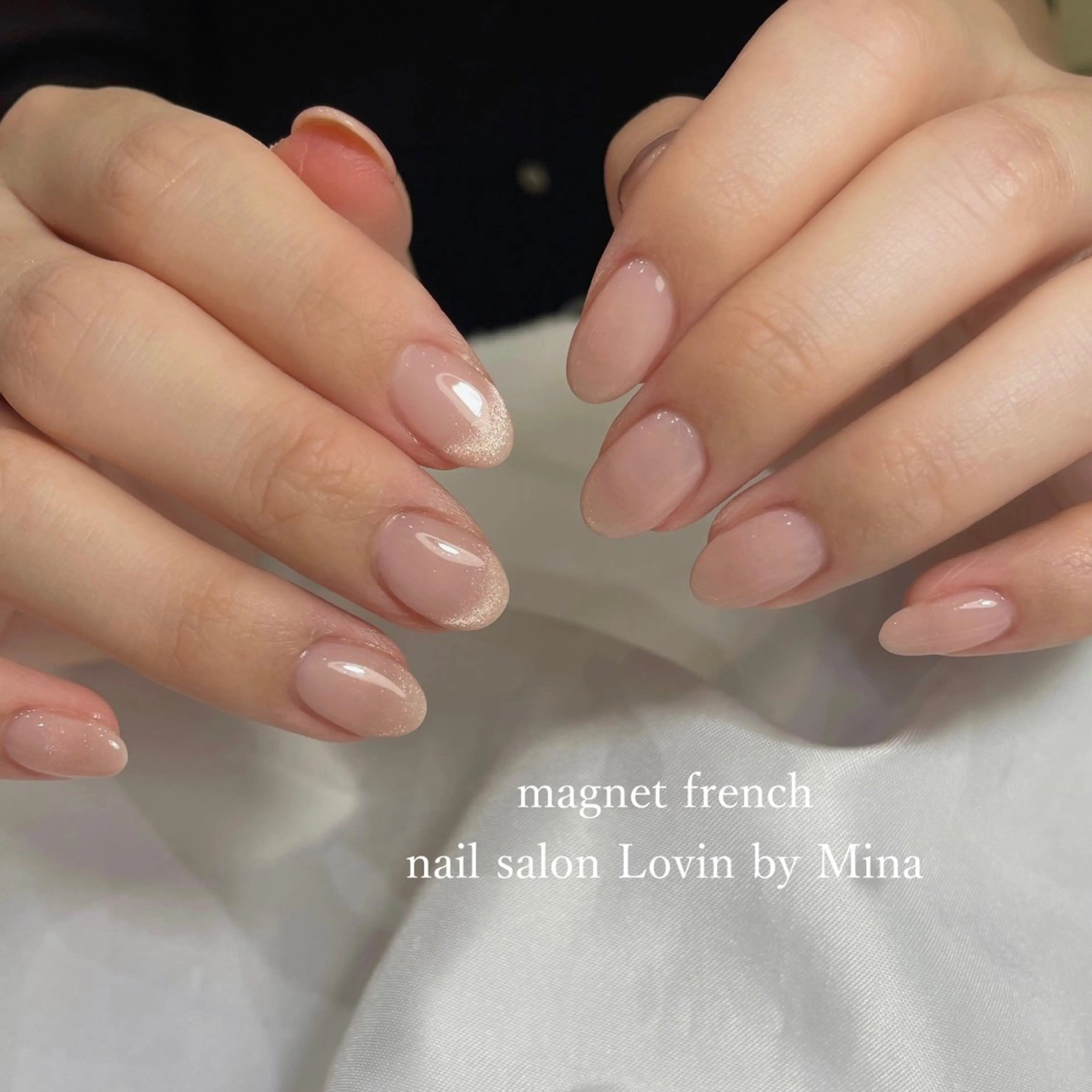 ネイル フレンチネイル ジェルネイル マグネットネイル マグネットフレンチ ニュアンスネイル パラジェル認定サロンk-two nail所属・k-two nailのネイルデザイン