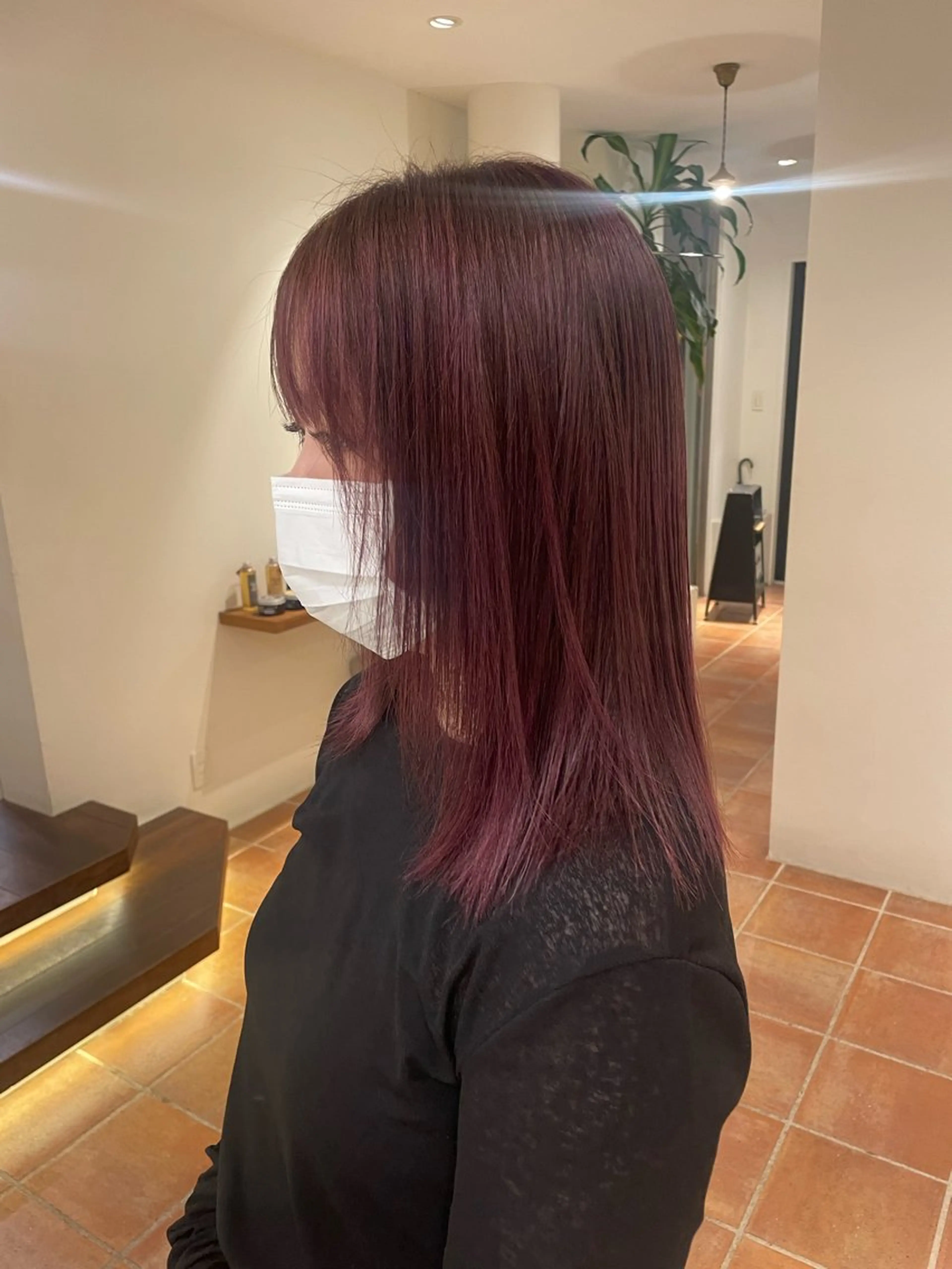 ミディアム カラー ブリーチ ブリーチなしカラー ヘアカラー リカ/ハイトーン ・オリーブ🍀のヘアスタイル