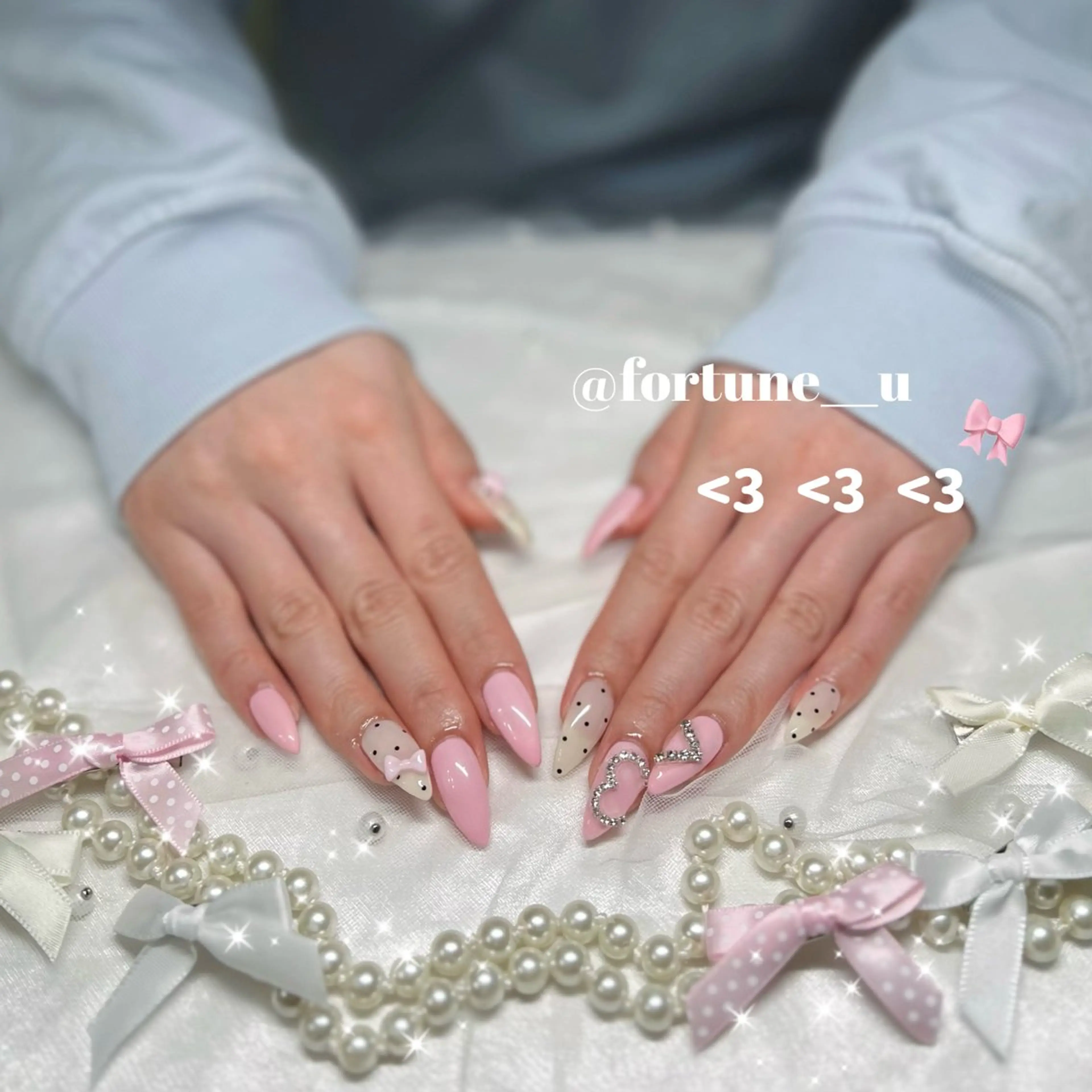 💜ハンドオフあり韓国ワンホンガーリーちゅるん90分持ち込みデザイン🤍💜(アート目安片手3.4本)💜の写真